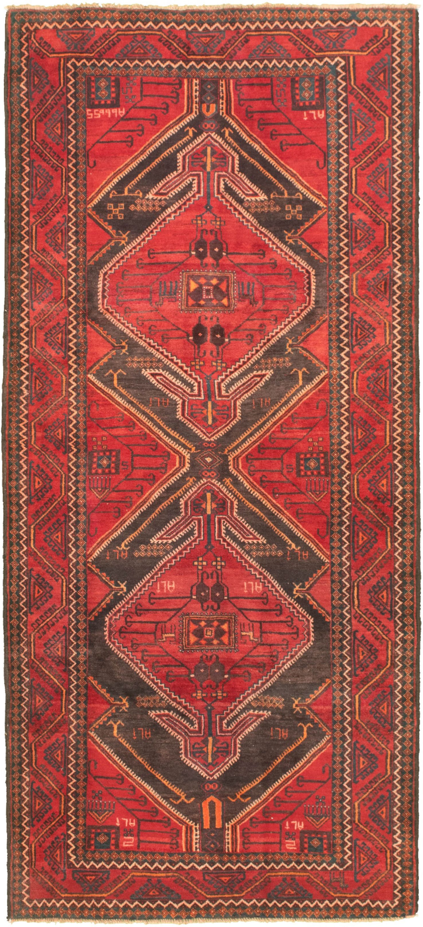 Hand-knotted Authentic Turkish Red Wool Rug 4'0" x 9'3" Size: 4'0" x 9'3"  
