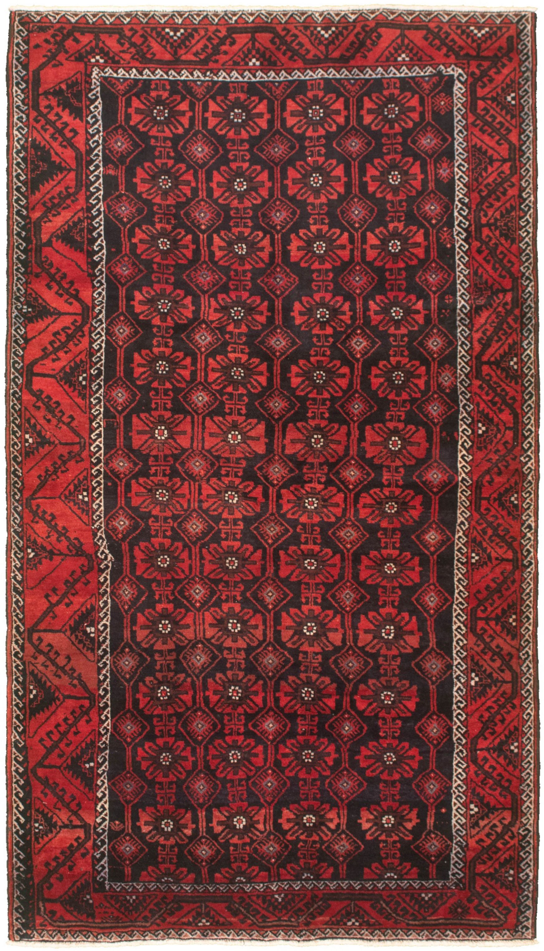 Hand-knotted Authentic Turkish Black Wool Rug 5'1" x 9'2" Size: 5'1" x 9'2"  