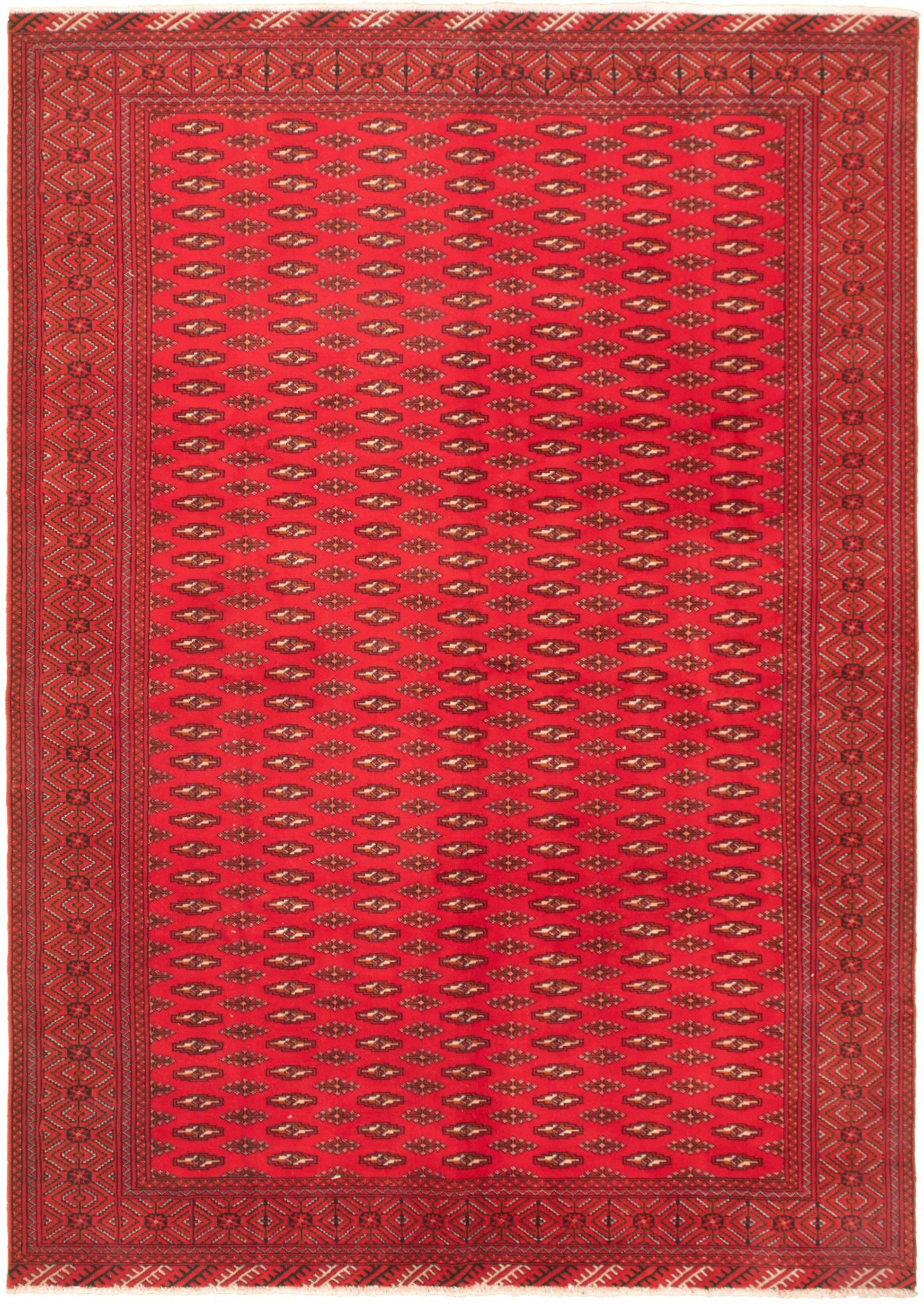 Hand-knotted Shiravan Bokhara Red Wool Rug 6'7" x 9'6" Size: 6'7" x 9'6"  