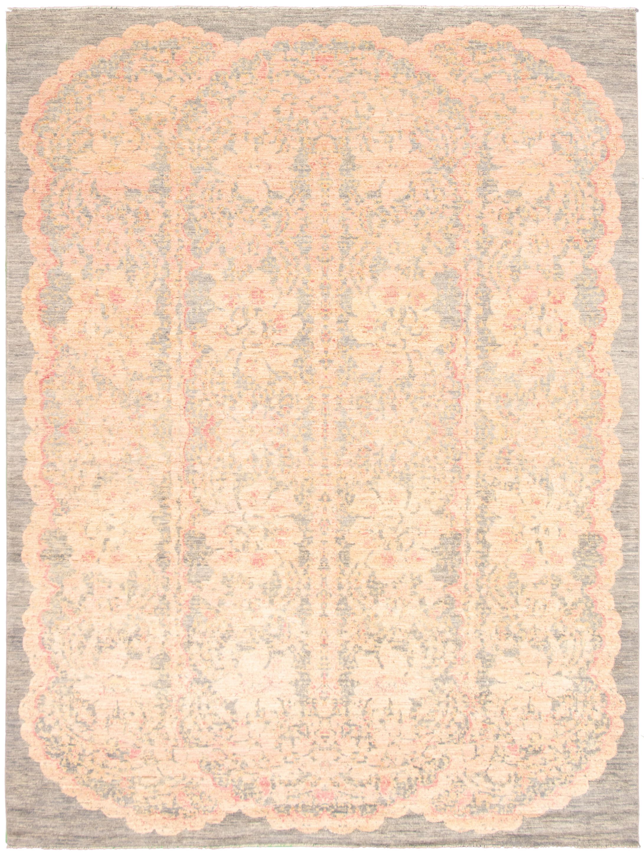Hand-knotted Signature Collection Grey  Rug 9'1" x 12'2" Size: 9'1" x 12'2"  