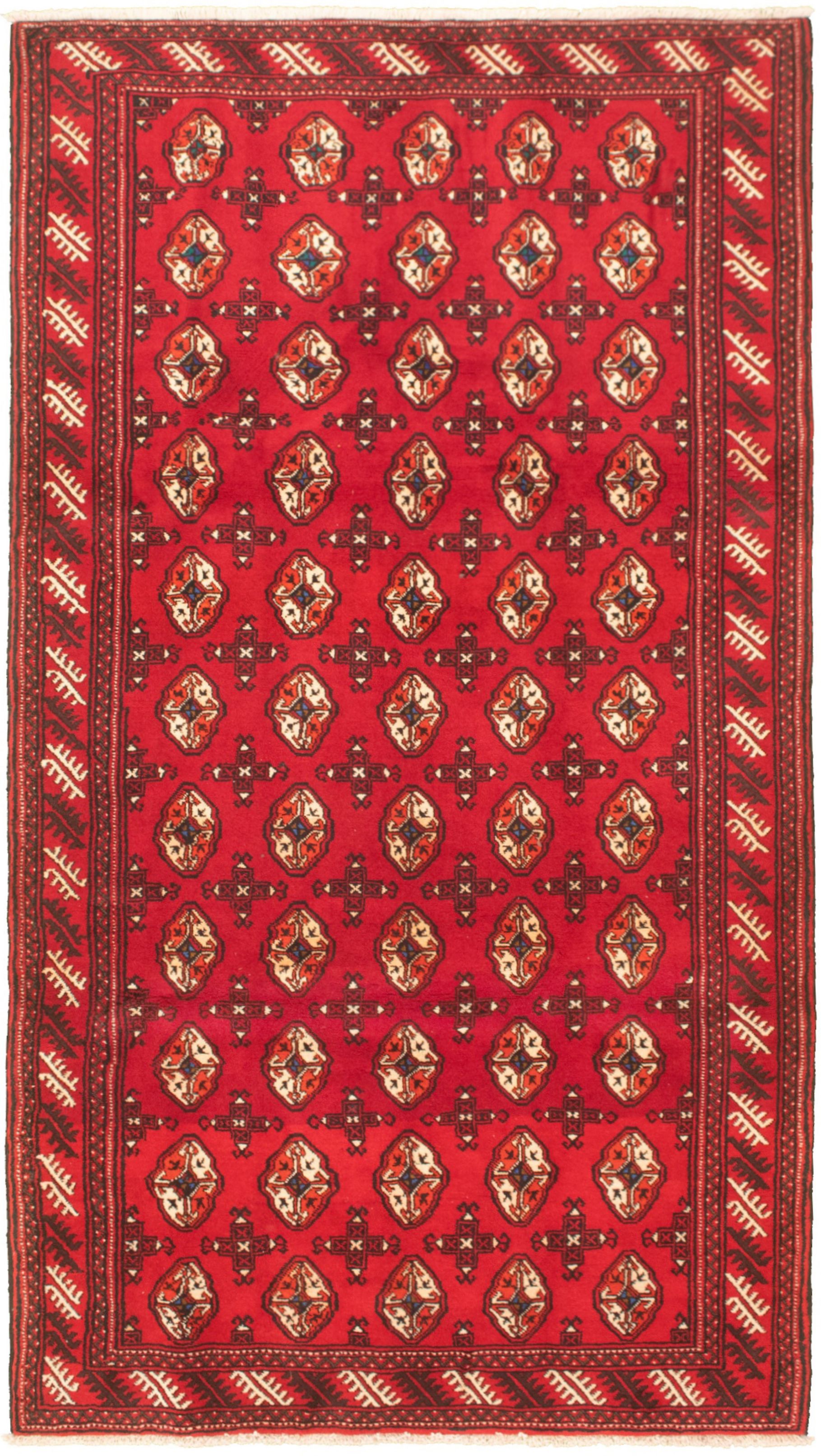Hand-knotted Shiravan Bokhara Red Wool Rug 5'1" x 9'5" Size: 5'1" x 9'5"  