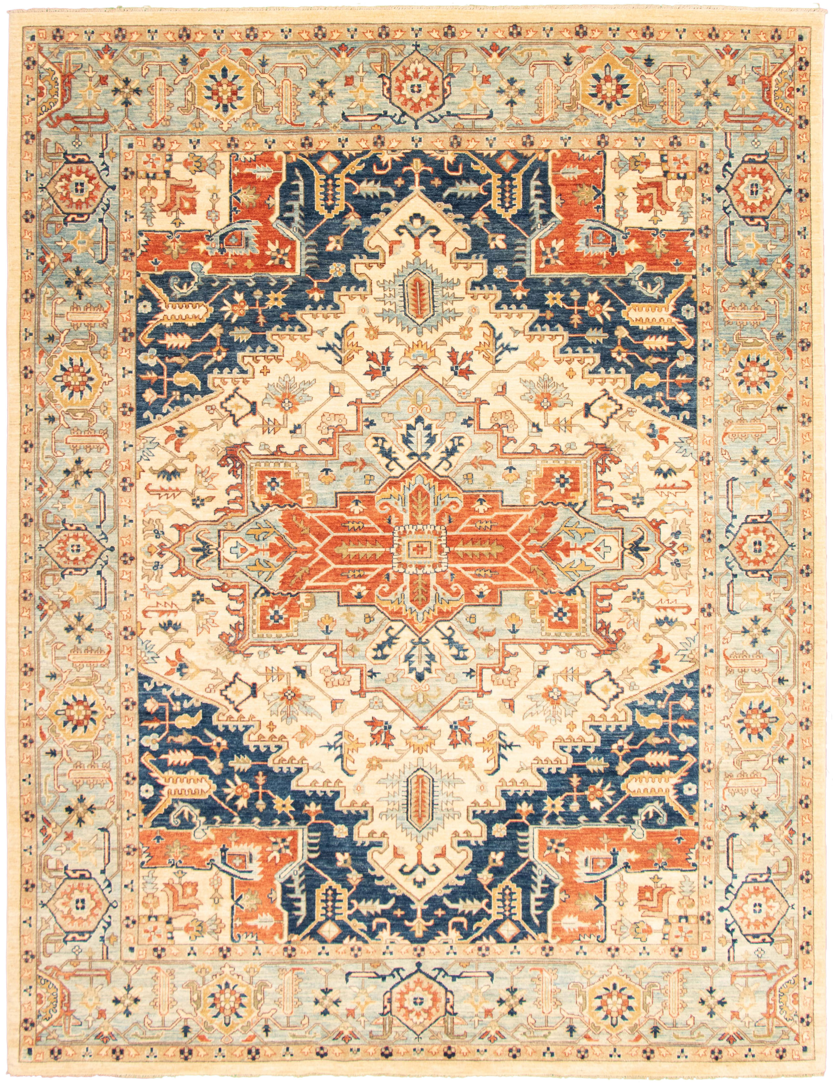 Hand-knotted Pako Persian 18/20 Ivory  Rug 9'2" x 11'11" Size: 9'2" x 11'11"  