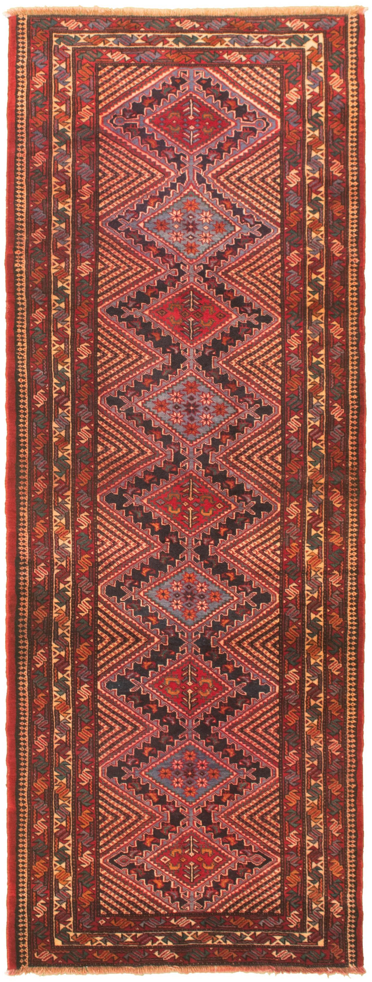 Hand-knotted Authentic Turkish Red Wool Rug 3'5" x 9'5" Size: 3'5" x 9'5"  