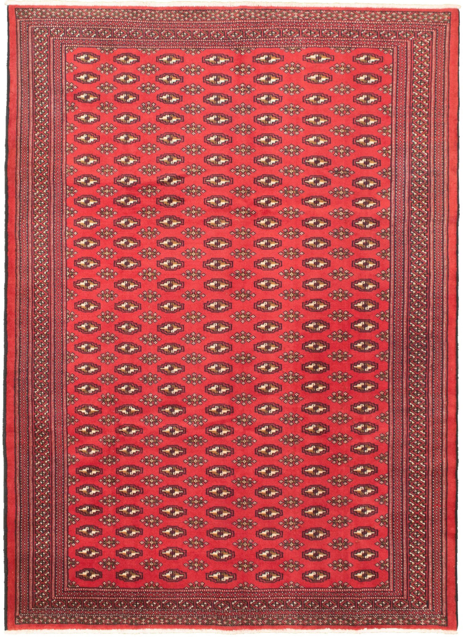 Hand-knotted Shiravan Bokhara Red Wool Rug 6'7" x 9'2" Size: 6'7" x 9'2"  