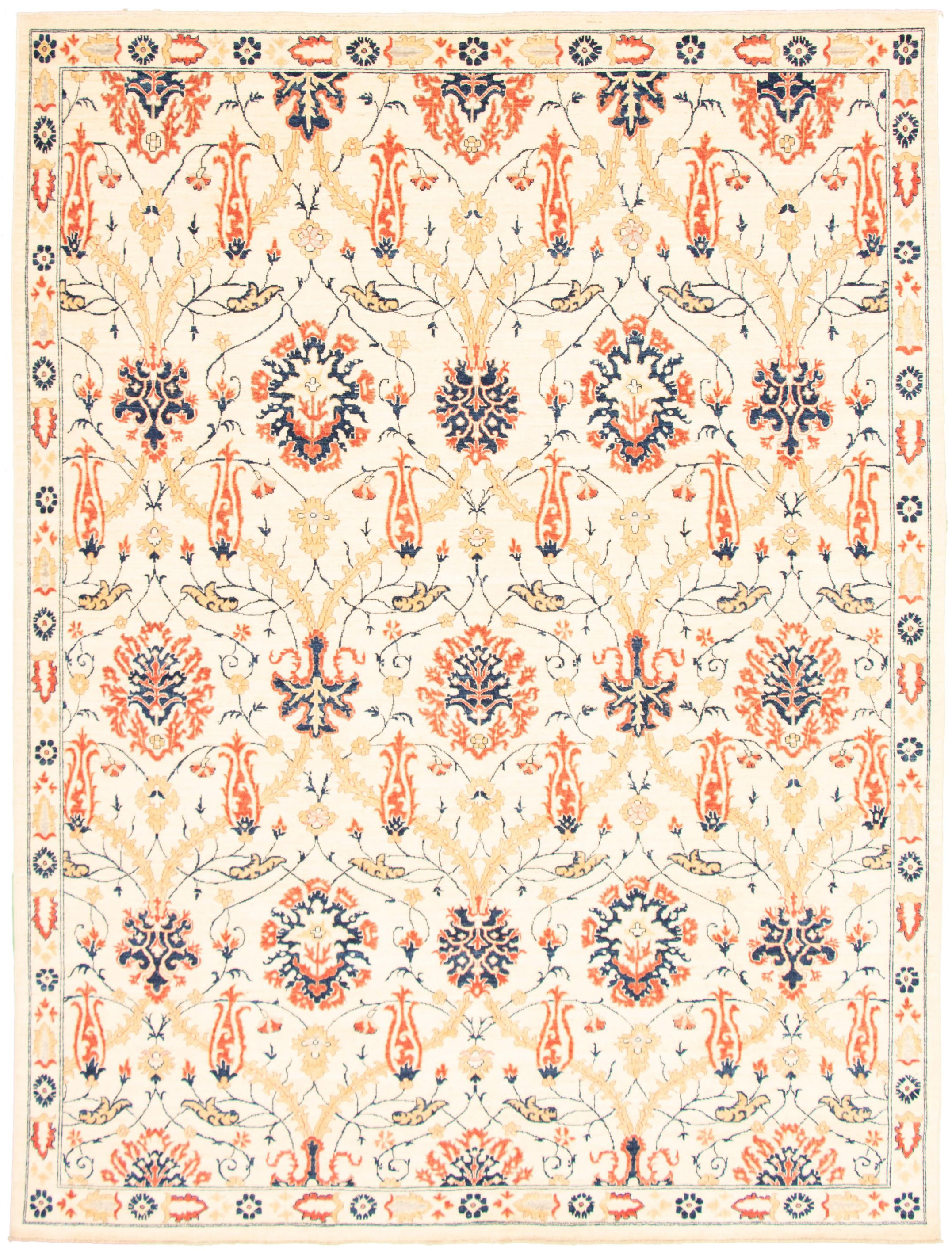 Hand-knotted Aryana Ivory  Rug 8'11" x 11'11" Size: 8'11" x 11'11"  