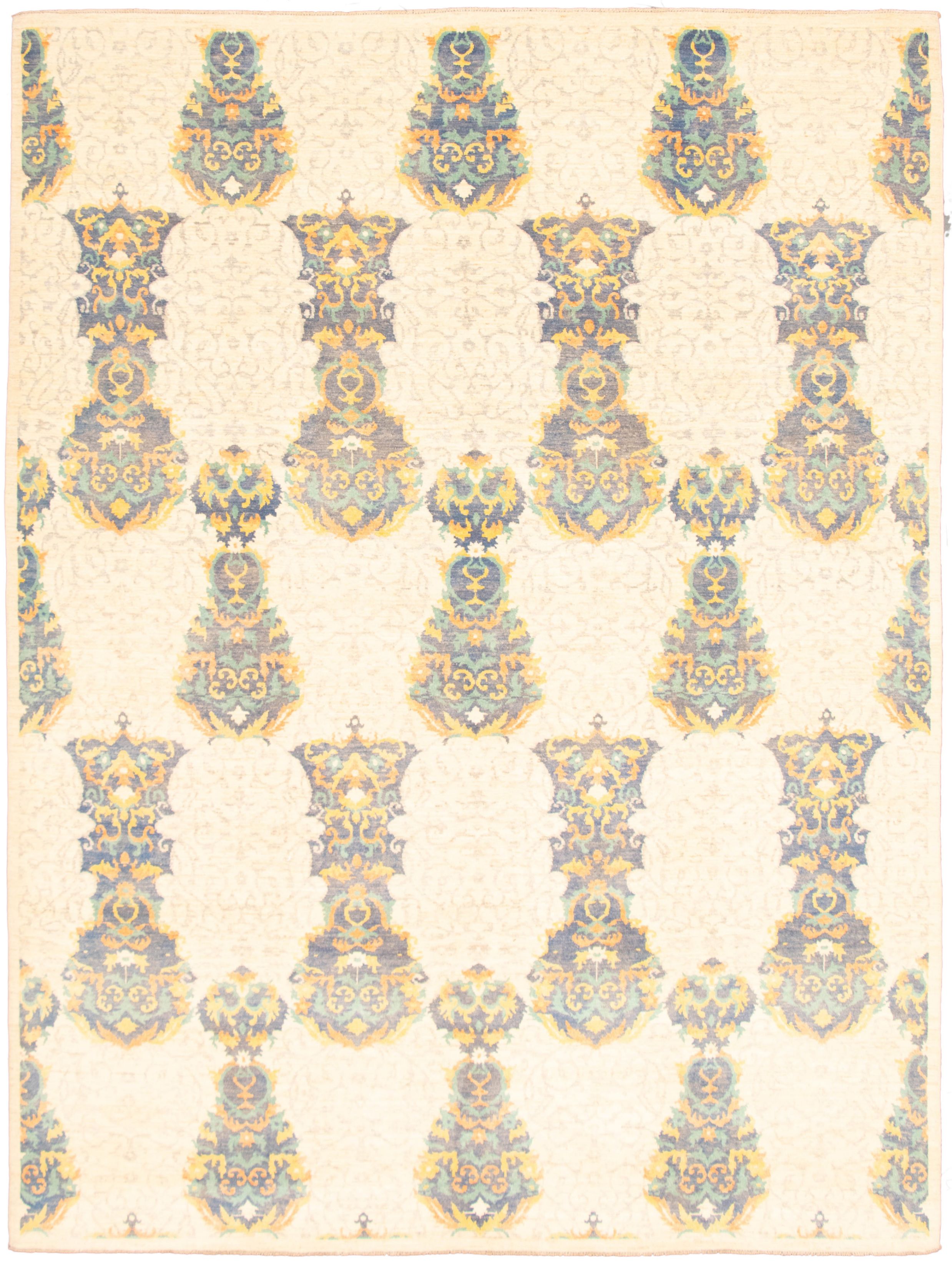Hand-knotted Signature Collection Ivory  Rug 9'3" x 12'3" Size: 9'3" x 12'3"  