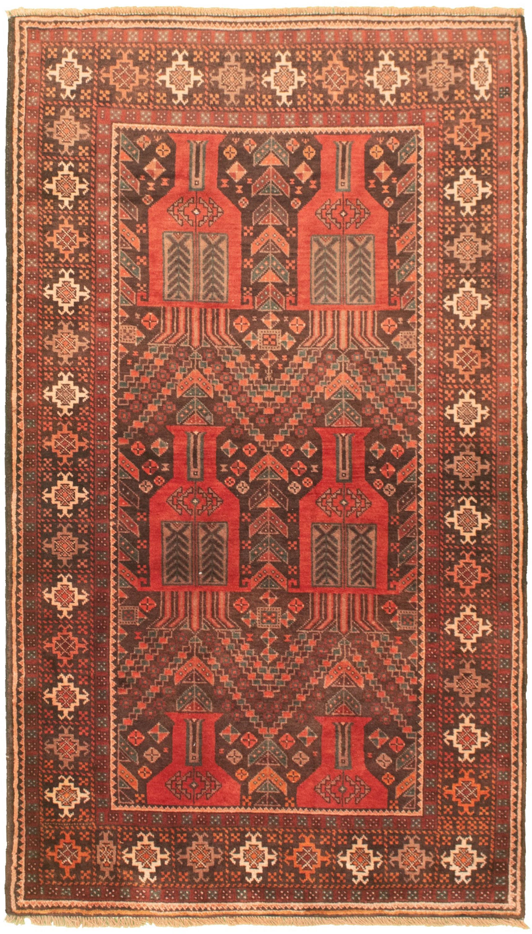 Hand-knotted Authentic Turkish Dark Copper Wool Rug 3'8" x 6'9" Size: 3'8" x 6'9"  