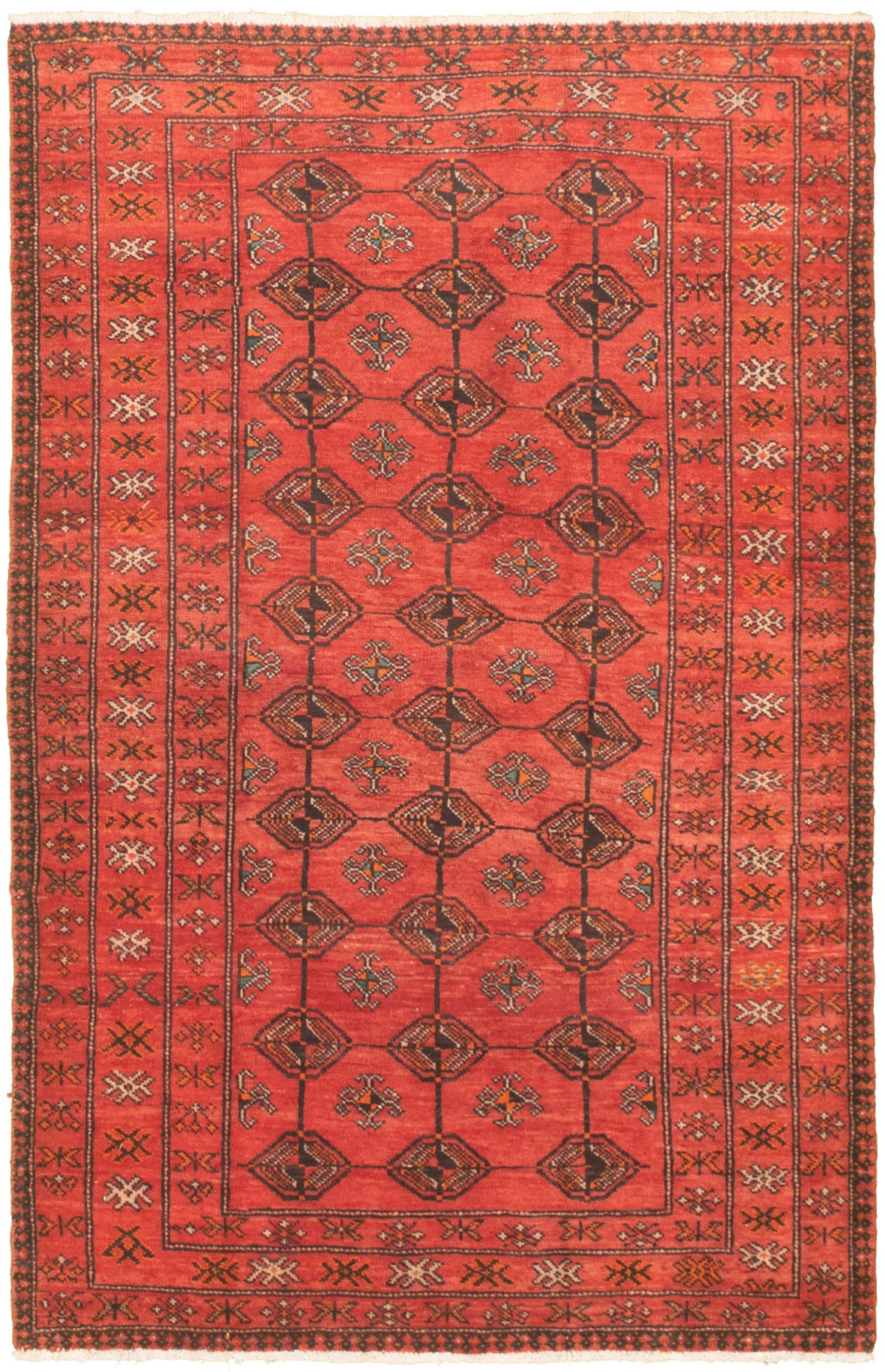 Hand-knotted Shiravan Bokhara Dark Copper Wool Rug 4'1" x 6'6" Size: 4'1" x 6'6"  