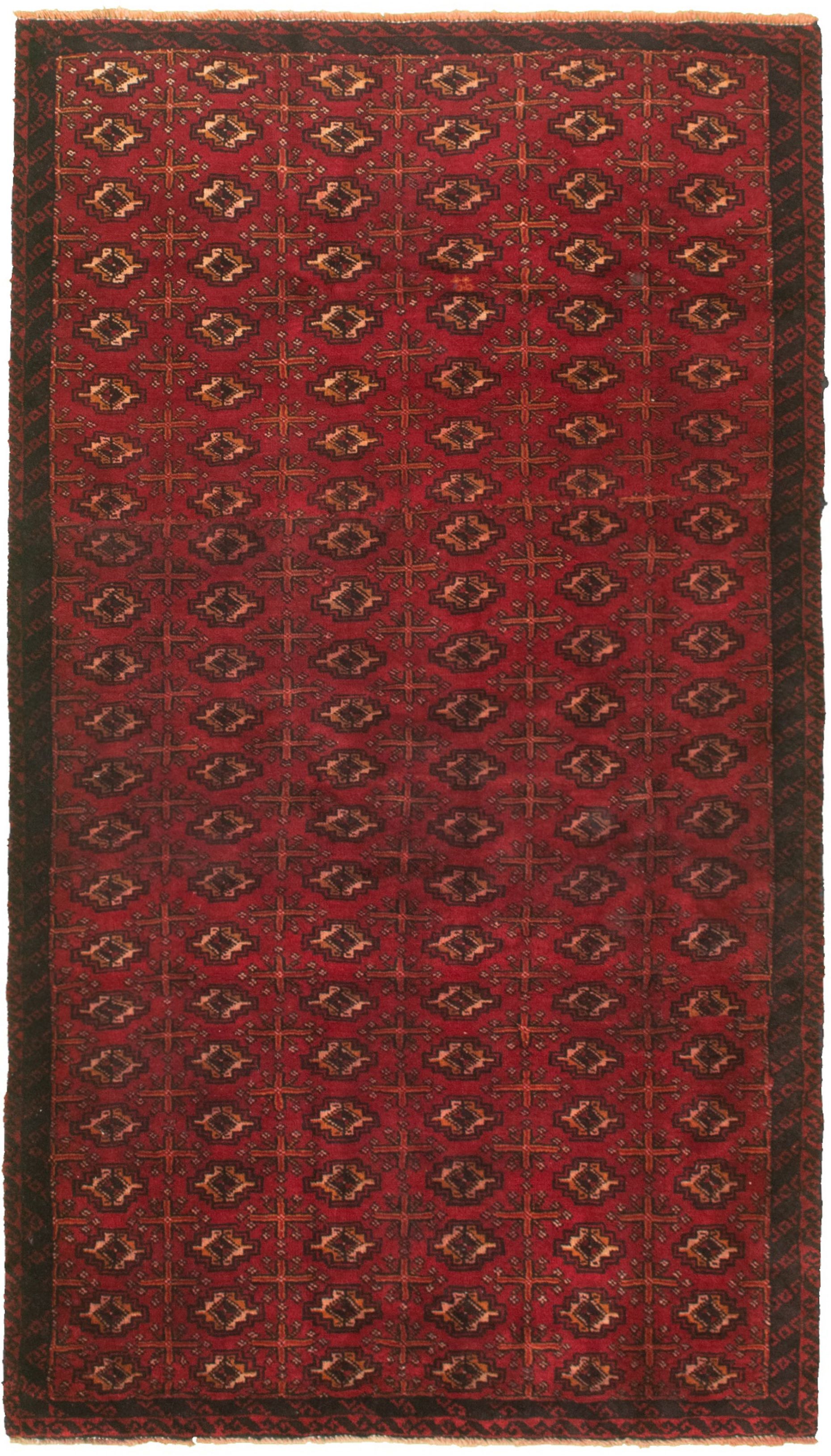 Hand-knotted Shiravan Bokhara Red Wool Rug 3'10" x 7'1" Size: 3'10" x 7'1"  
