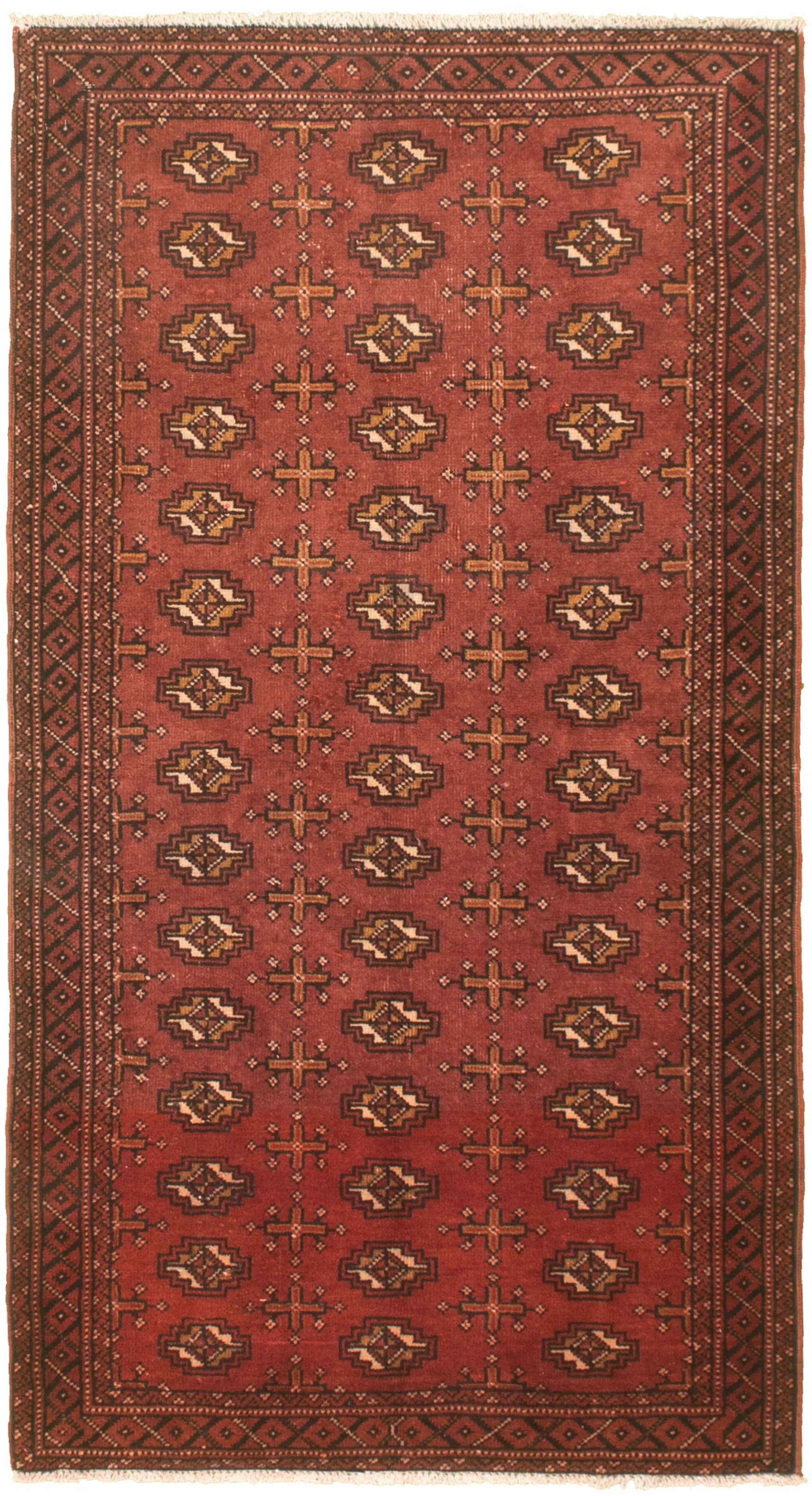 Hand-knotted Shiravan Bokhara Copper Wool Rug 3'3" x 6'3" Size: 3'3" x 6'3"  