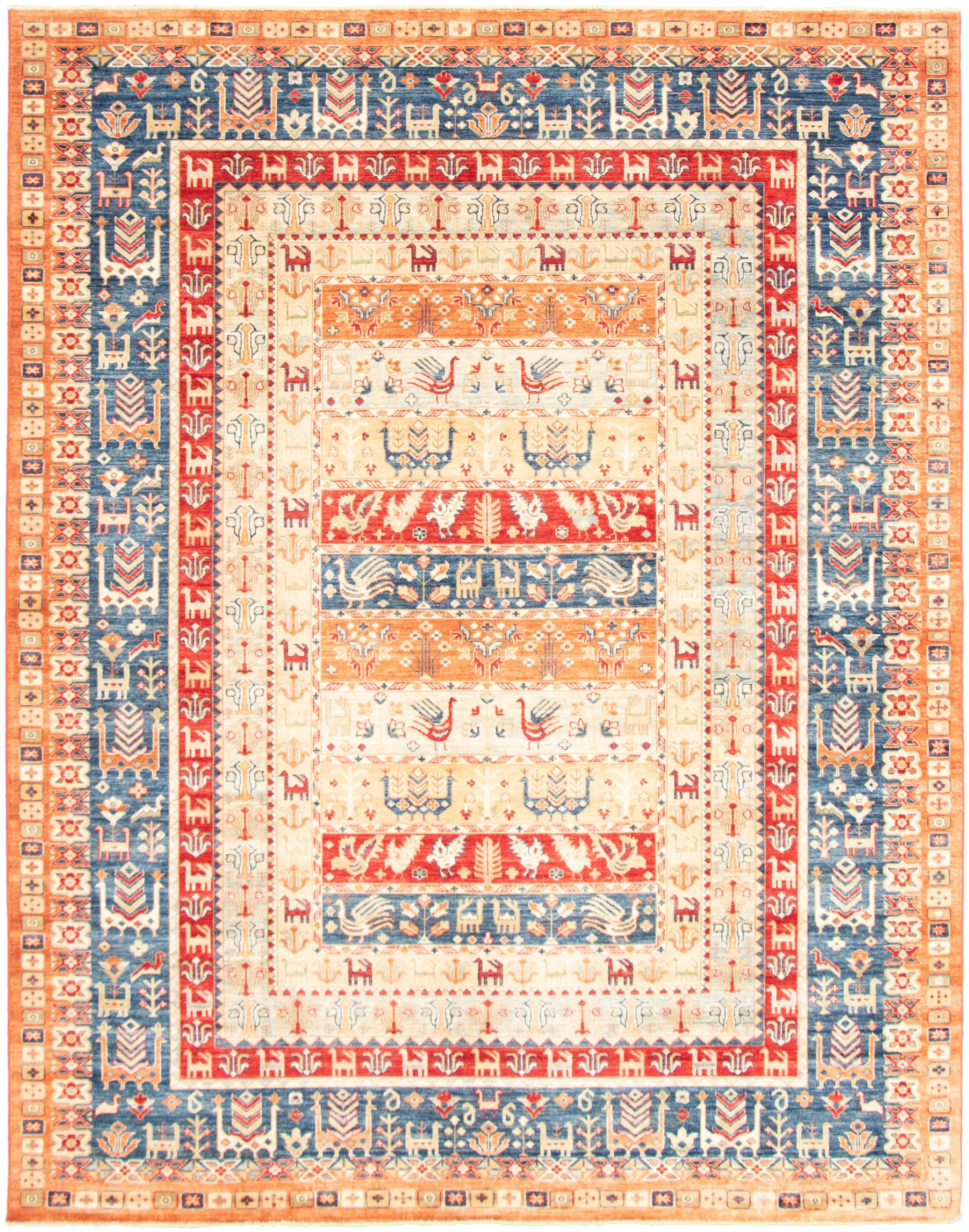 Hand-knotted Aryana Ivory  Rug 9'1" x 11'7" Size: 9'1" x 11'7"  