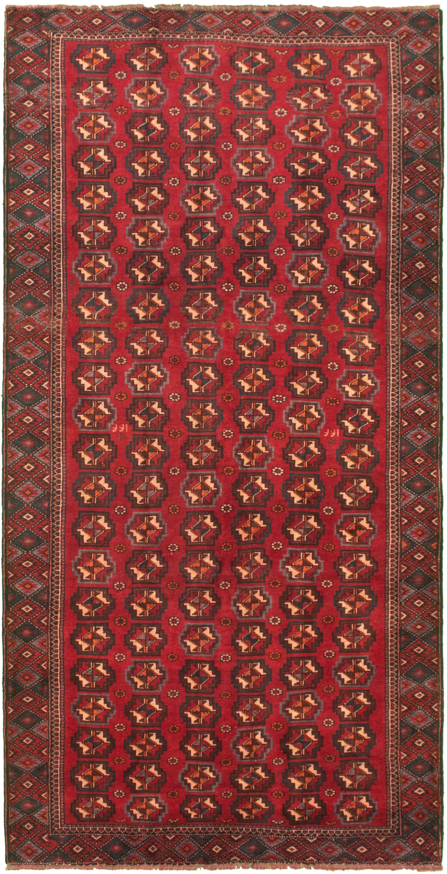 Hand-knotted Authentic Turkish Red Wool Rug 4'10" x 9'8" Size: 4'10" x 9'8"  