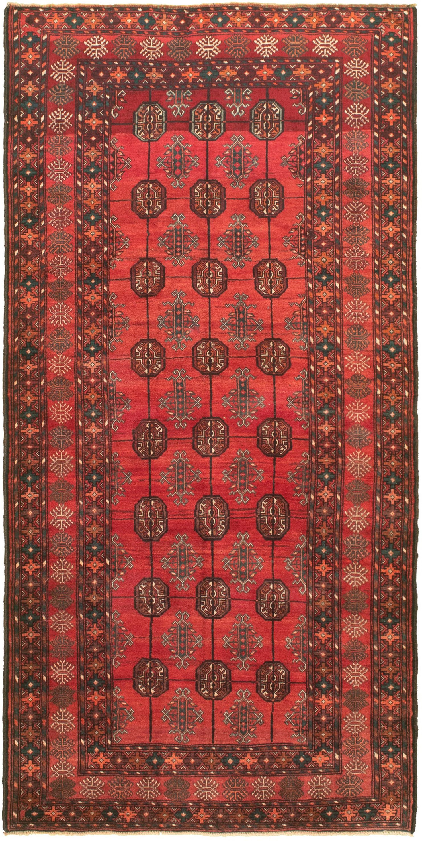 Hand-knotted Shiravan Bokhara Red Wool Rug 4'2" x 9'0" Size: 4'2" x 9'0"  