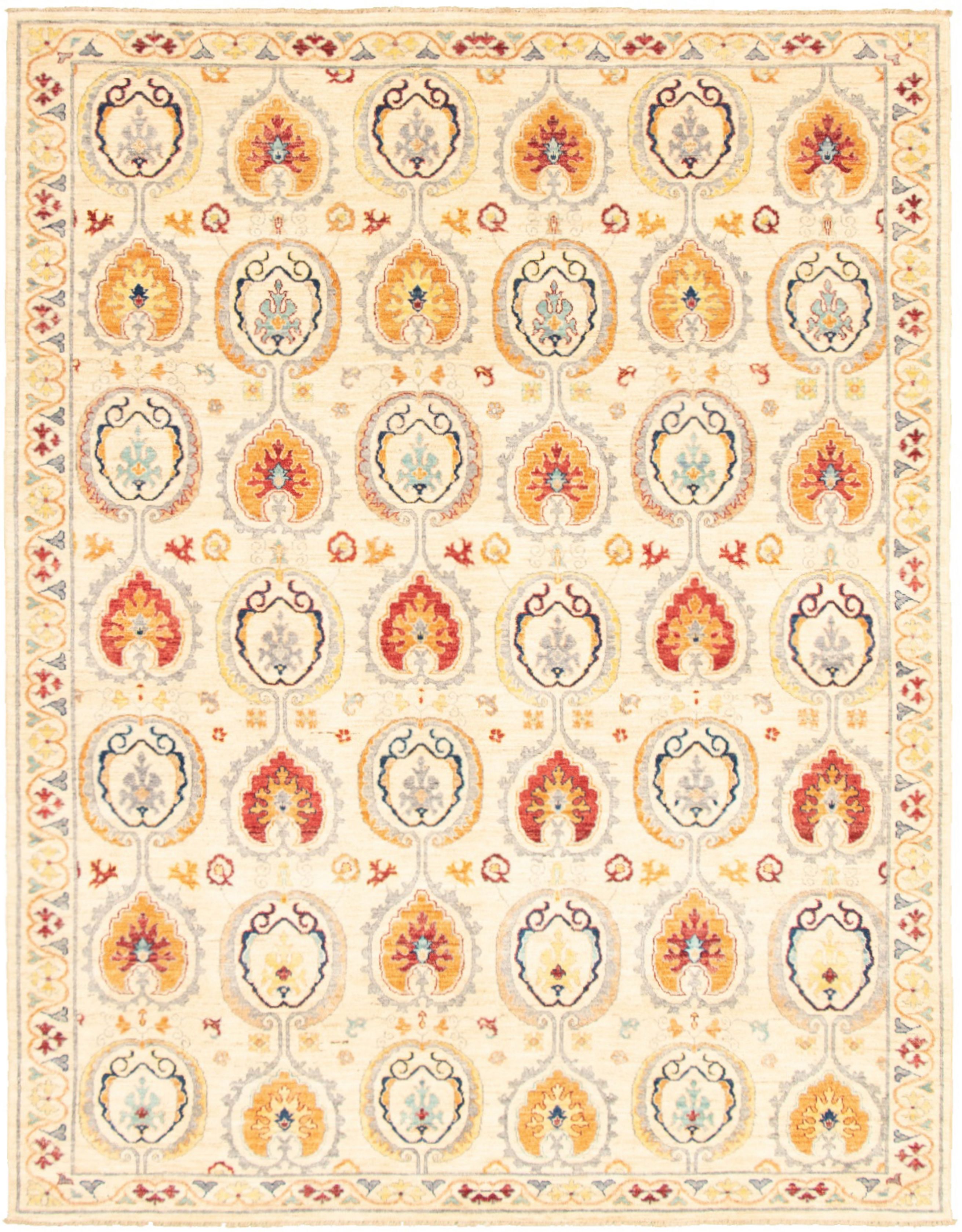 Hand-knotted Signature Collection Ivory  Rug 7'10" x 10'2" Size: 7'10" x 10'2"  