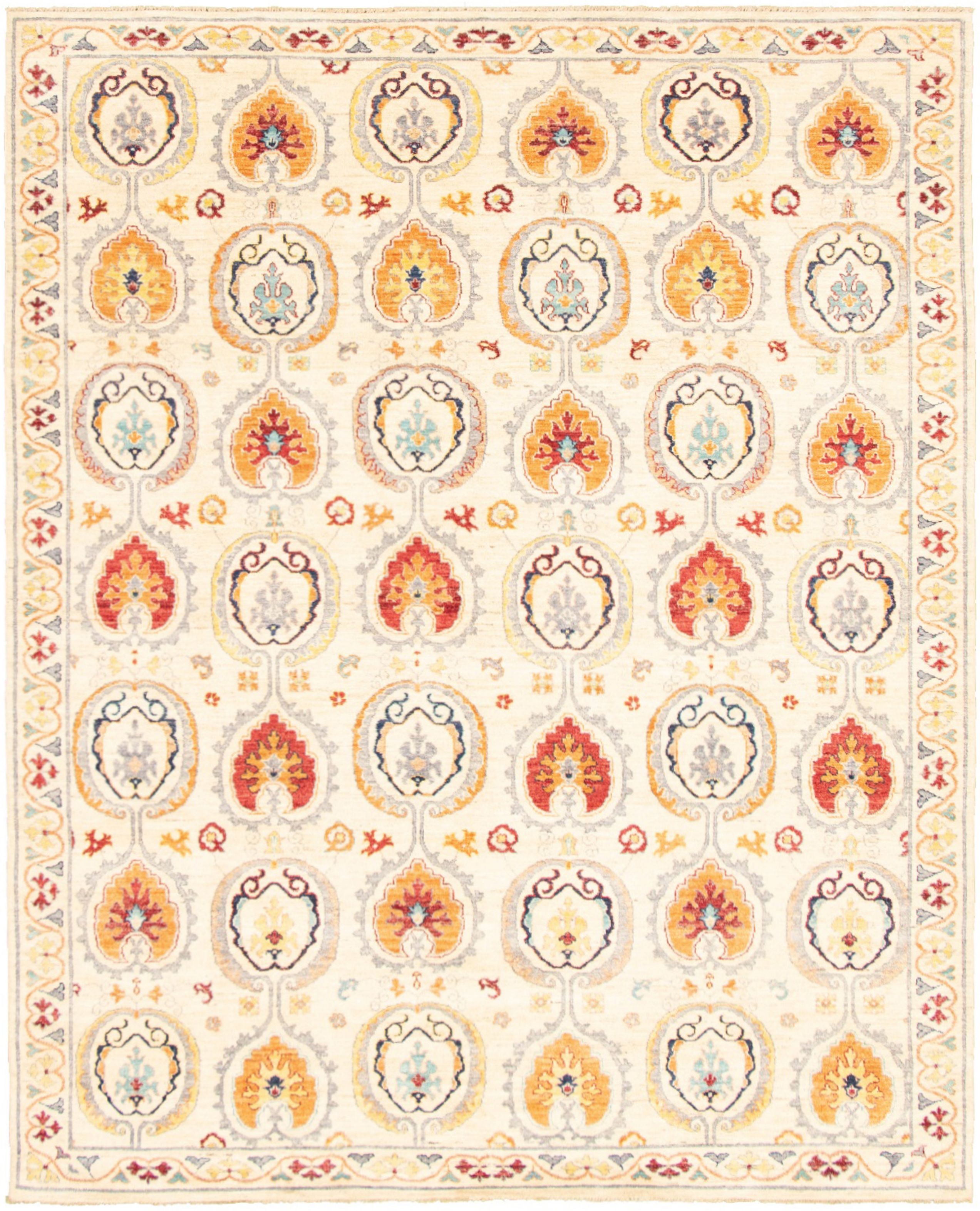 Hand-knotted Signature Collection Ivory  Rug 8'0" x 10'1" Size: 8'0" x 10'1"  