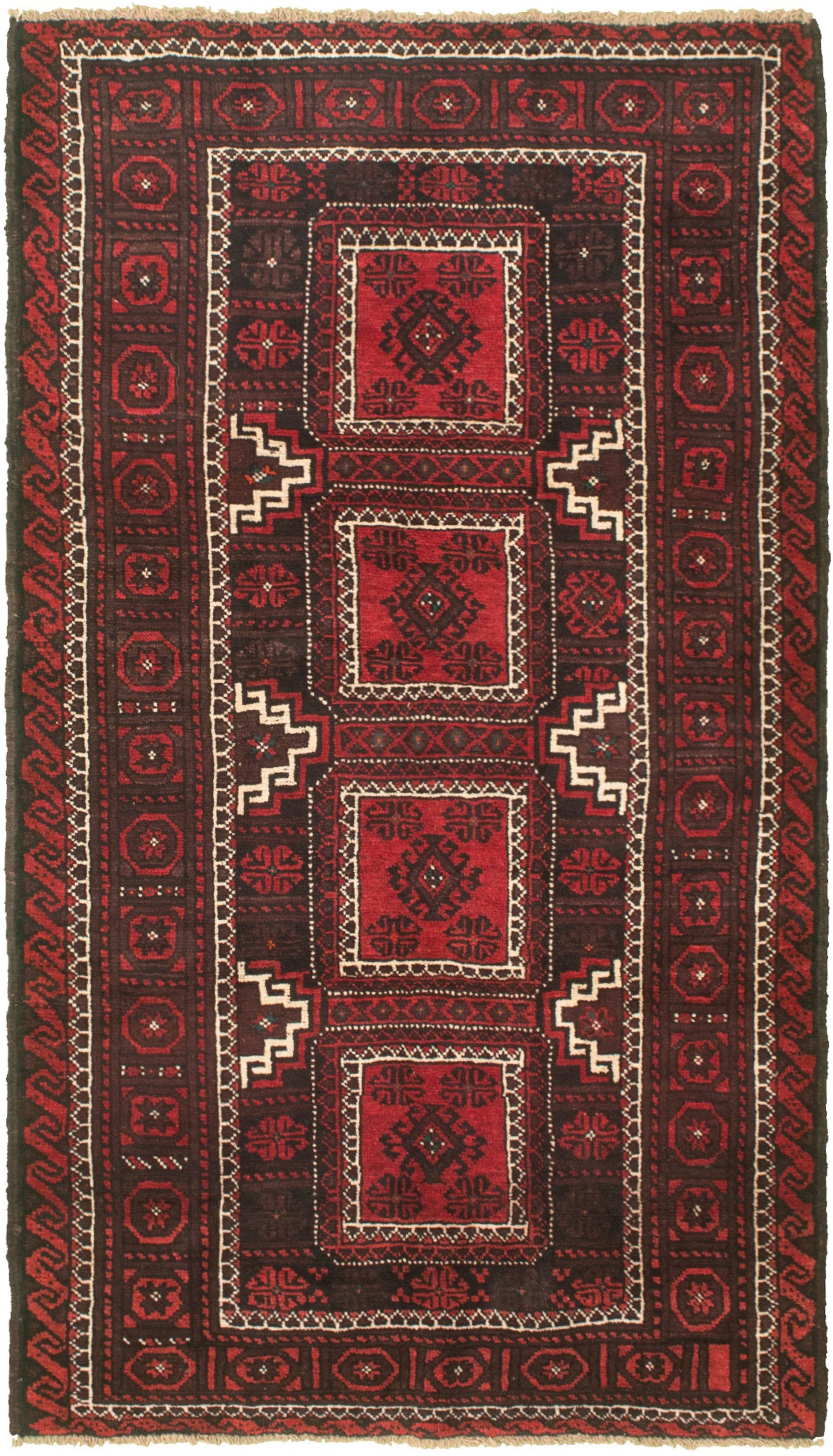 Hand-knotted Authentic Turkish Dark Brown Wool Rug 4'3" x 7'10" Size: 4'3" x 7'10"  