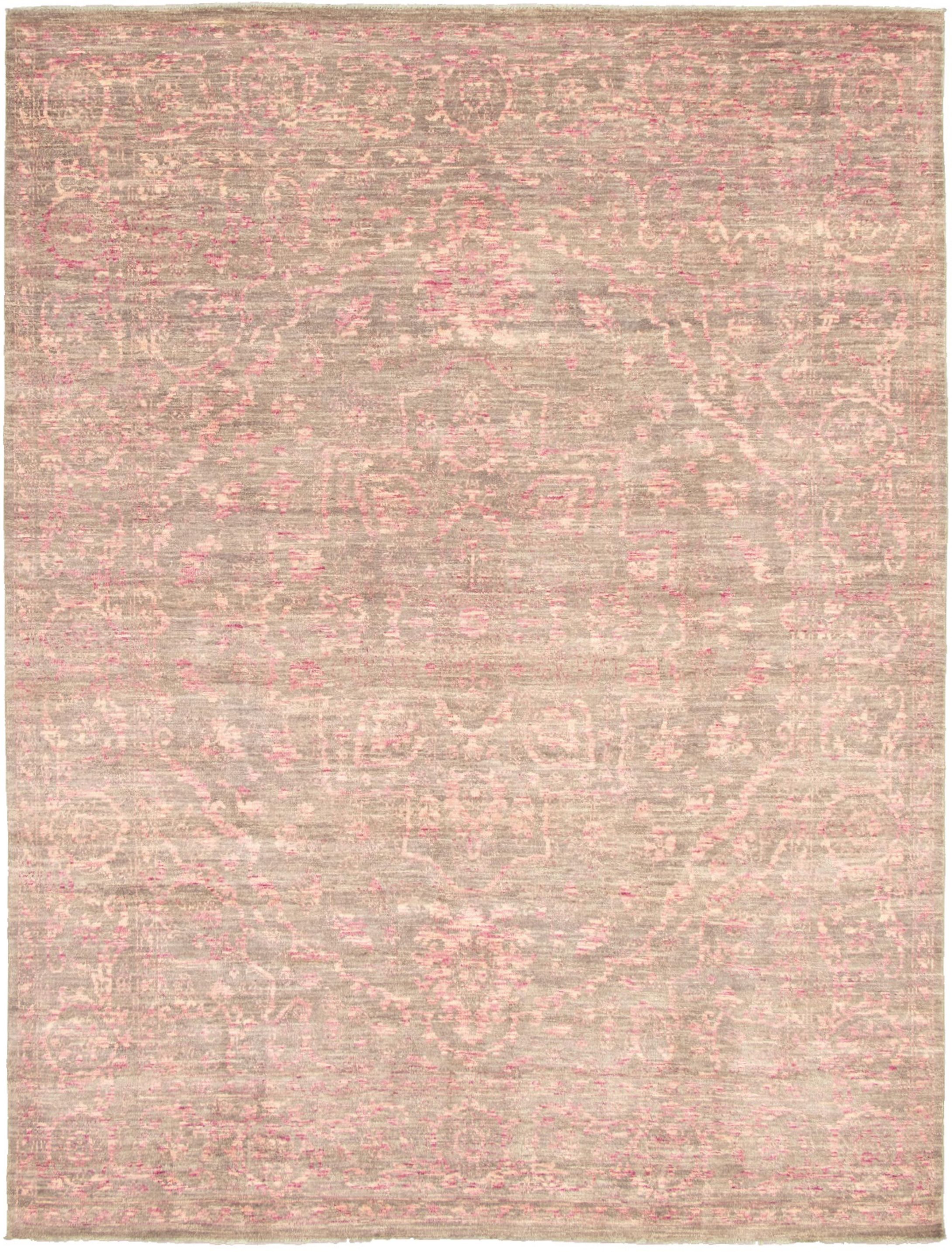 Hand-knotted Signature Collection Grey  Rug 8'1" x 10'7" Size: 8'1" x 10'7"  