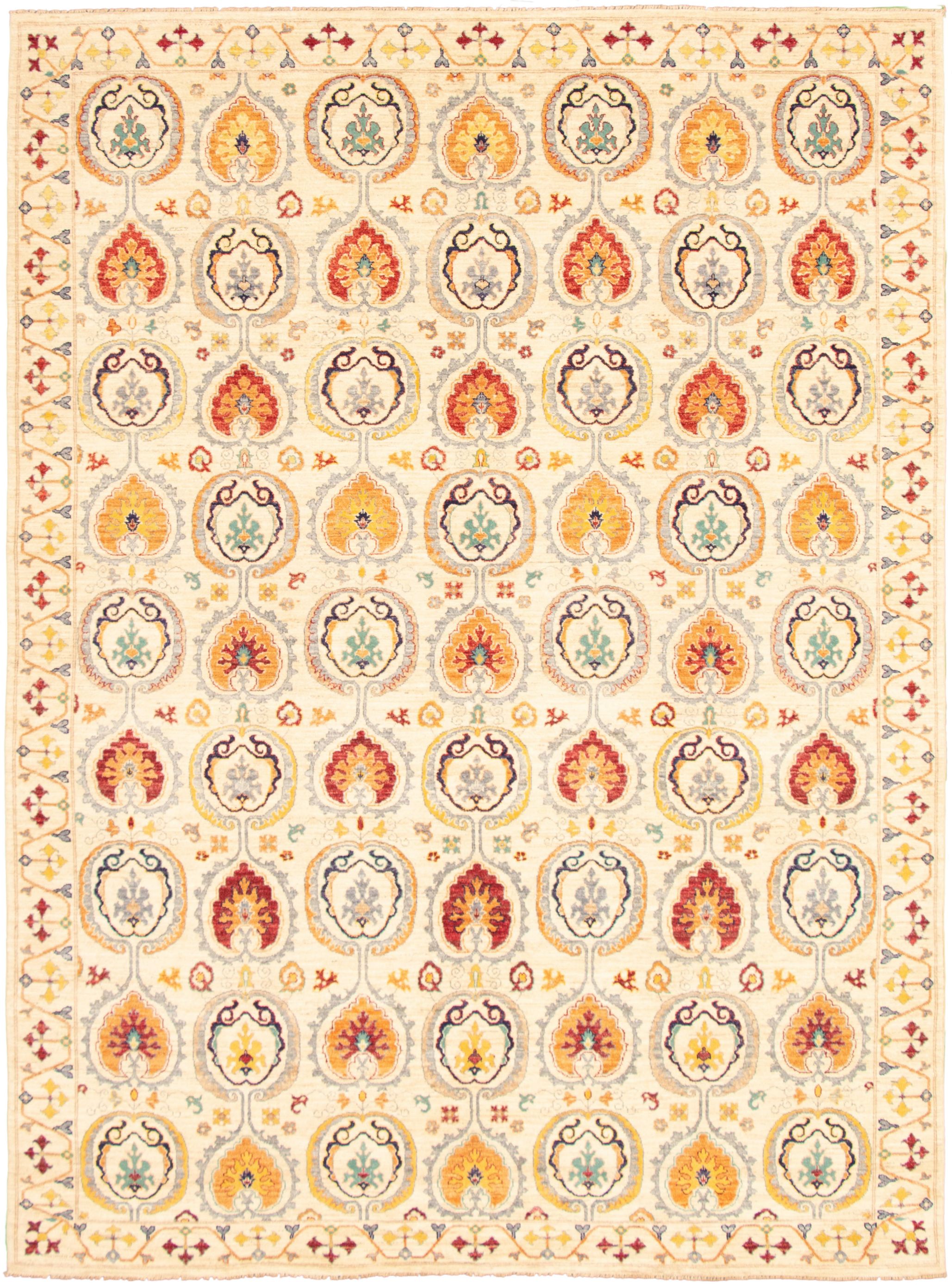Hand-knotted Signature Collection Ivory  Rug 8'11" x 12'2" Size: 8'11" x 12'2"  