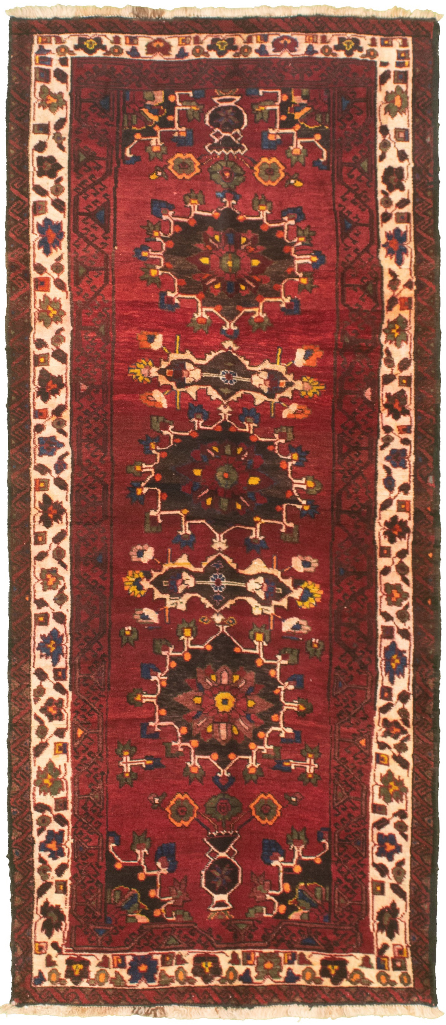 Hand-knotted Authentic Turkish Dark Red Wool Rug 3'3" x 8'9" Size: 3'3" x 8'9"  