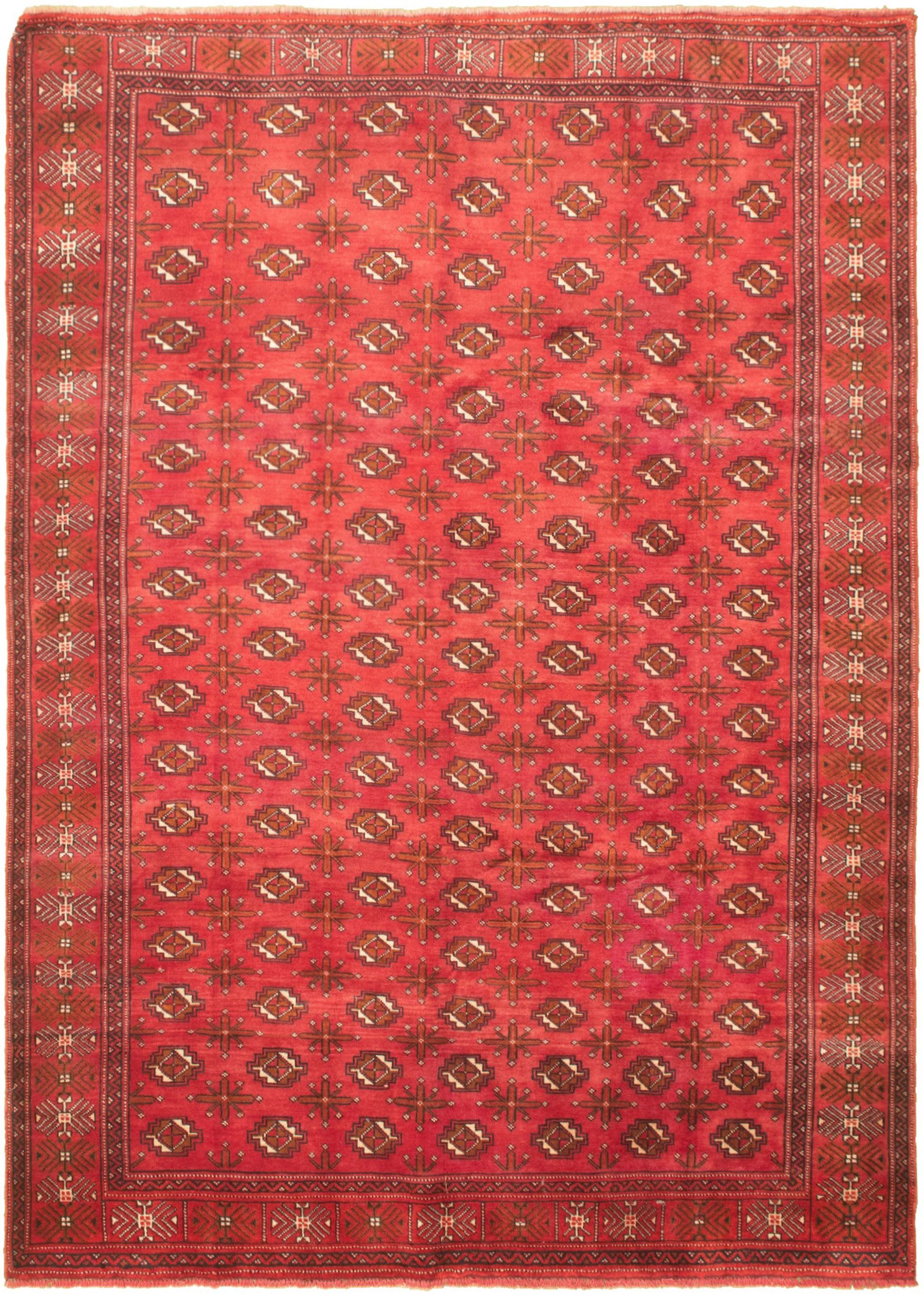 Hand-knotted Shiravan Bokhara Red Wool Rug 6'7" x 9'4" Size: 6'7" x 9'4"  