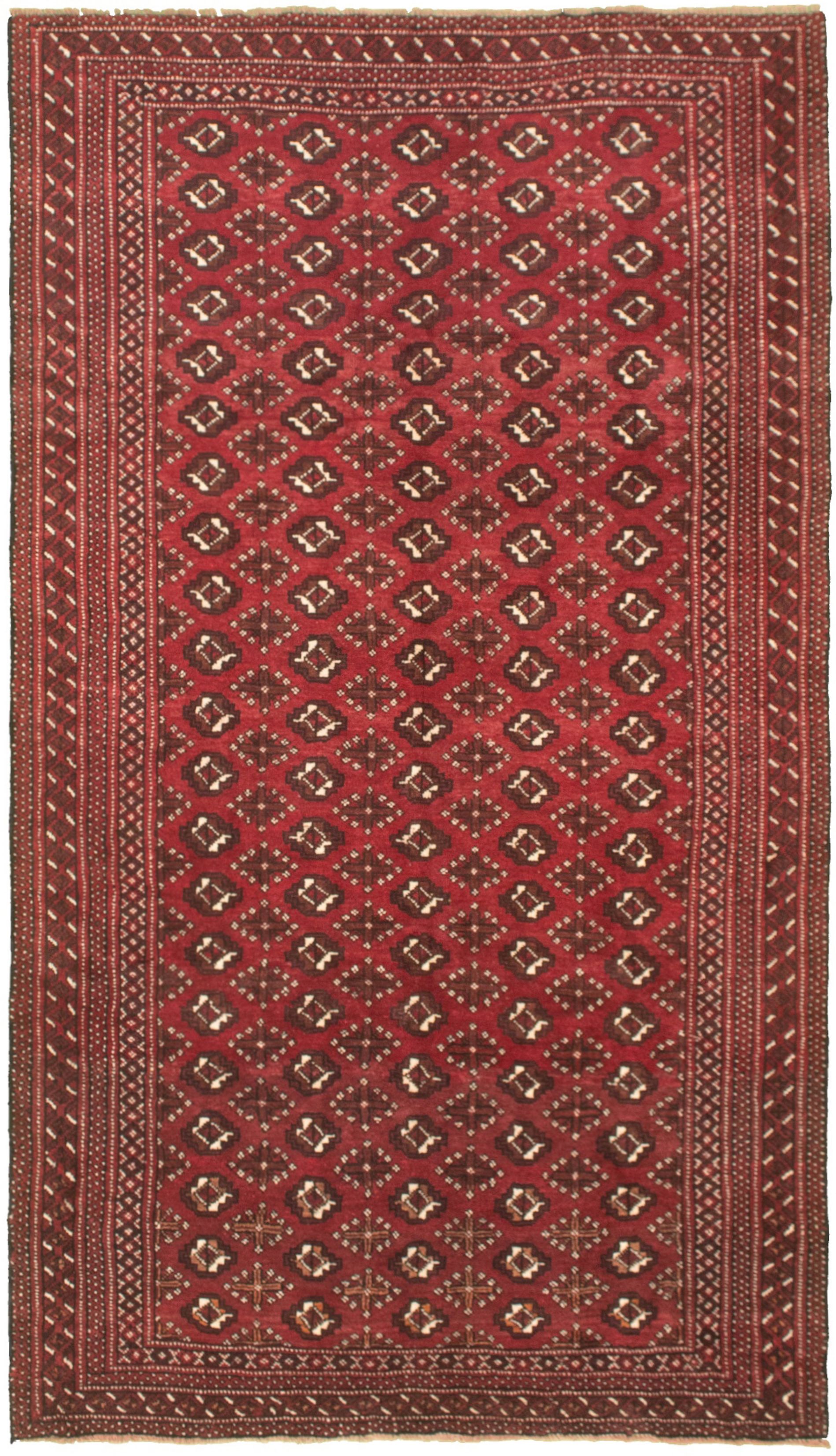 Hand-knotted Shiravan Bokhara Burgundy Wool Rug 5'1" x 9'1" Size: 5'1" x 9'1"  