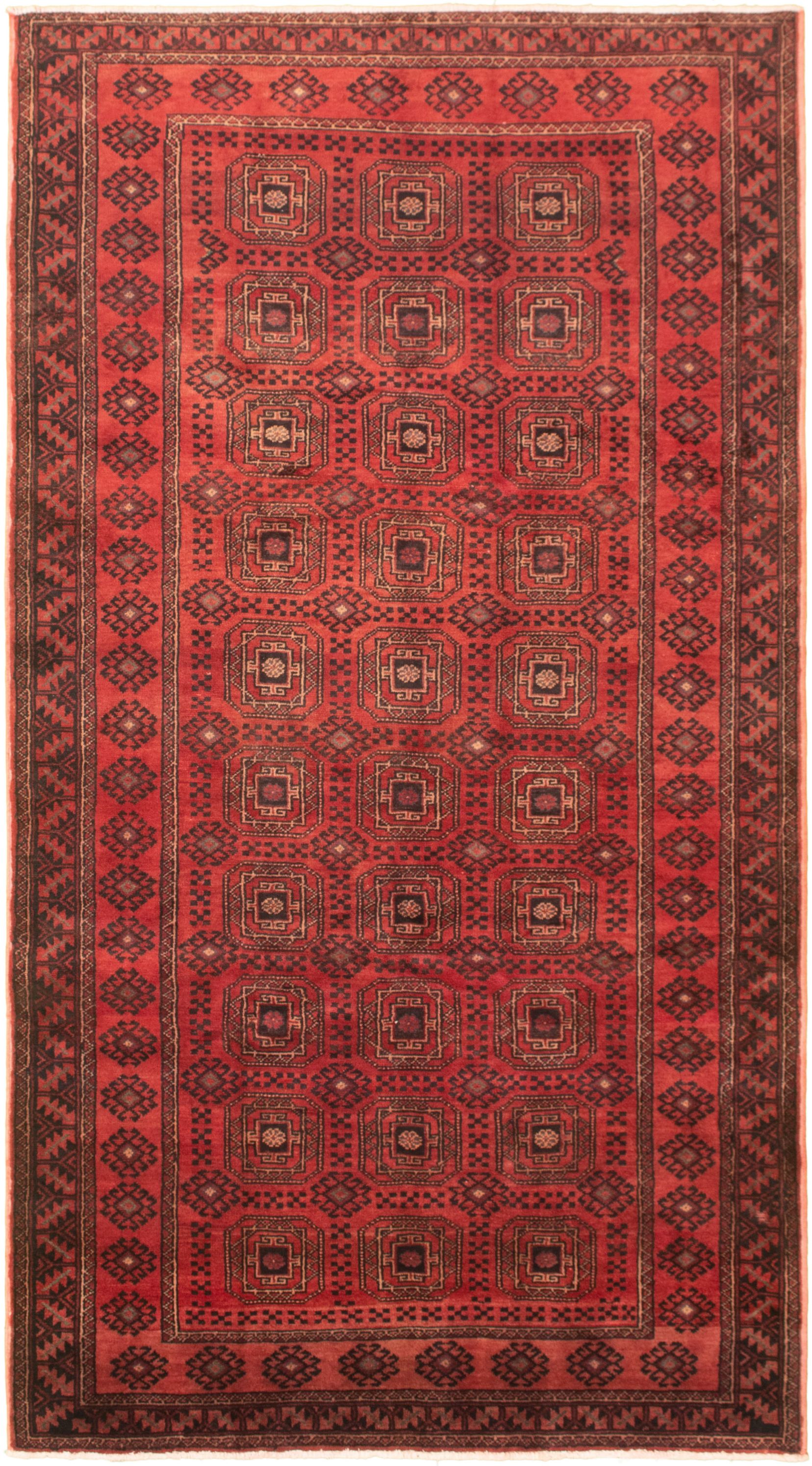 Hand-knotted Authentic Turkish Dark Red Wool Rug 5'3" x 9'10"  Size: 5'3" x 9'10"  