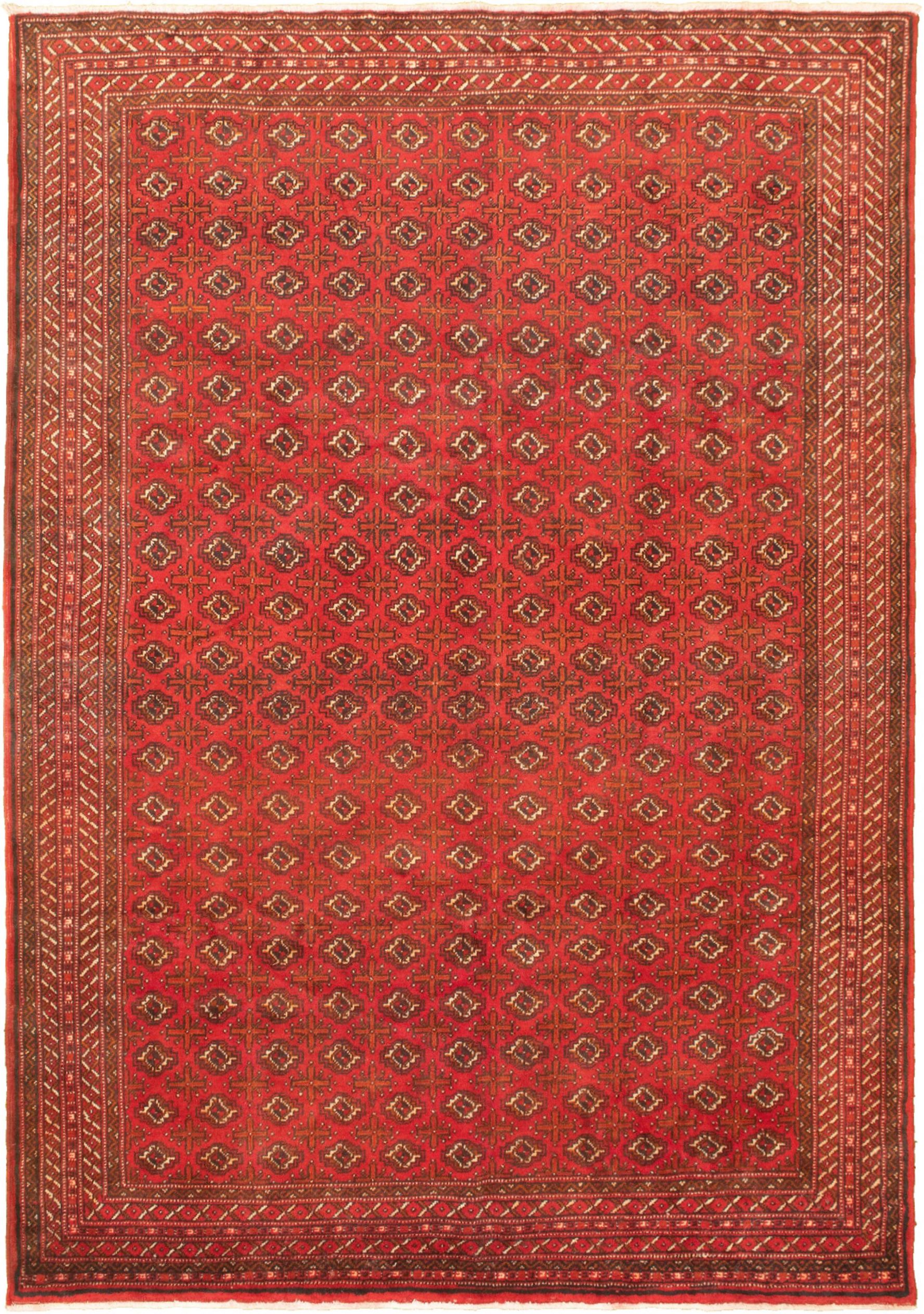 Hand-knotted Shiravan Bokhara Red Wool Rug 6'7" x 9'6"  Size: 6'7" x 9'6"  