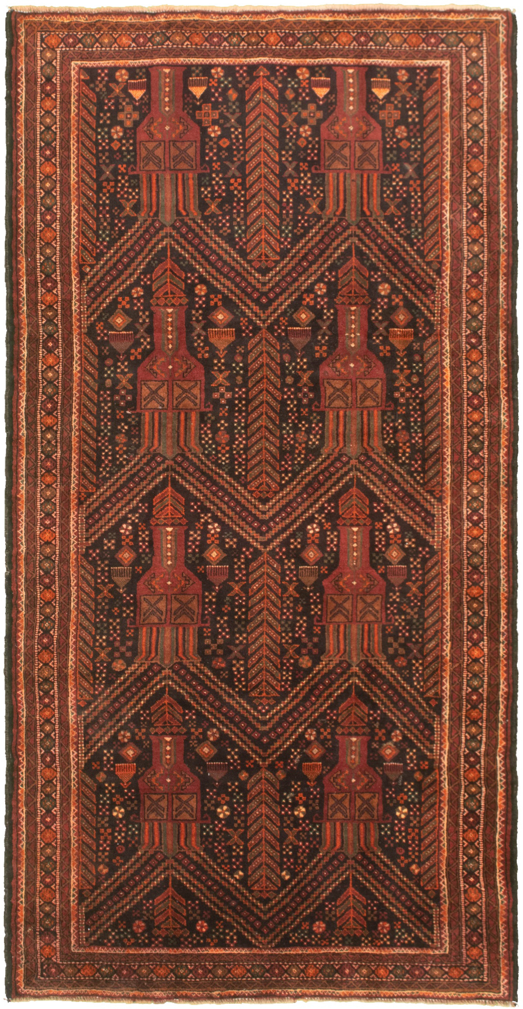 Hand-knotted Authentic Turkish Dark Brown Wool Rug 4'5" x 9'0" Size: 4'5" x 9'0"  
