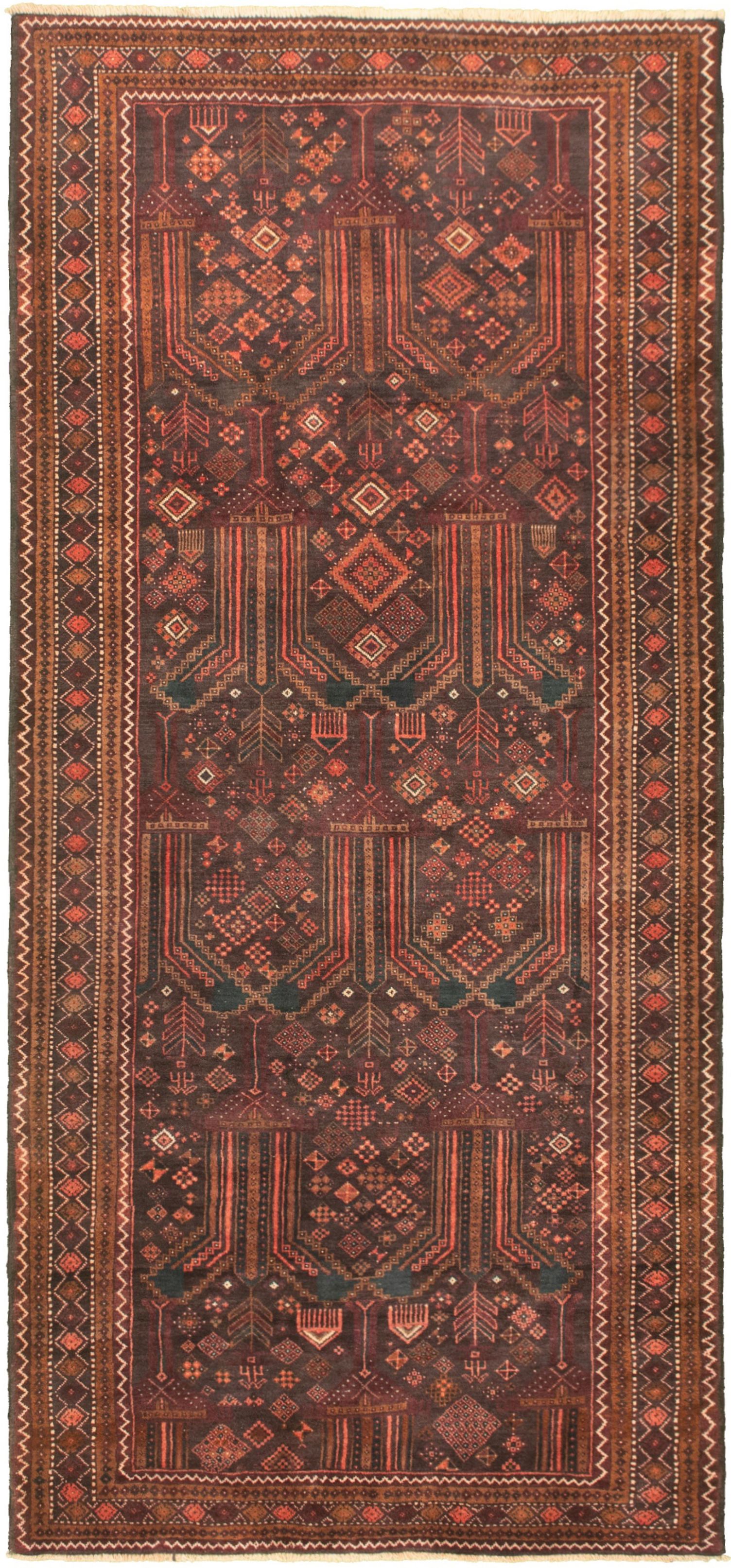 Hand-knotted Authentic Turkish Dark Brown Wool Rug 4'5" x 9'8" Size: 4'5" x 9'8"  