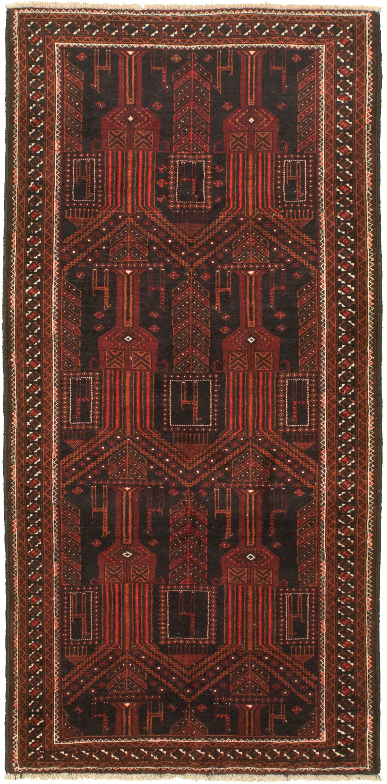 Hand-knotted Authentic Turkish Black Wool Rug 3'10" x 8'2" Size: 3'10" x 8'2"  