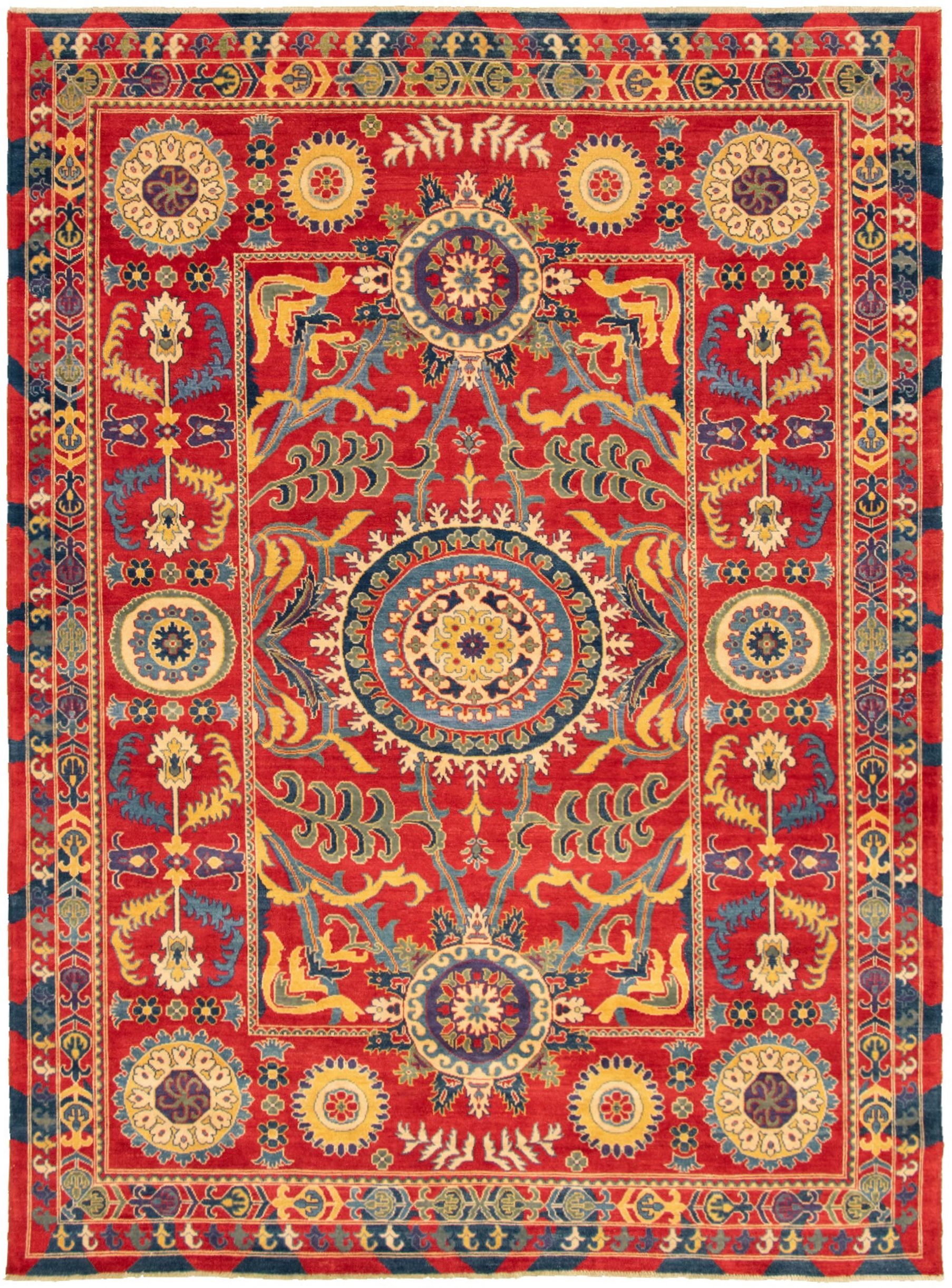 Hand-knotted Finest Ushak Red  Rug 8'4" x 11'3" Size: 8'4" x 11'3"  