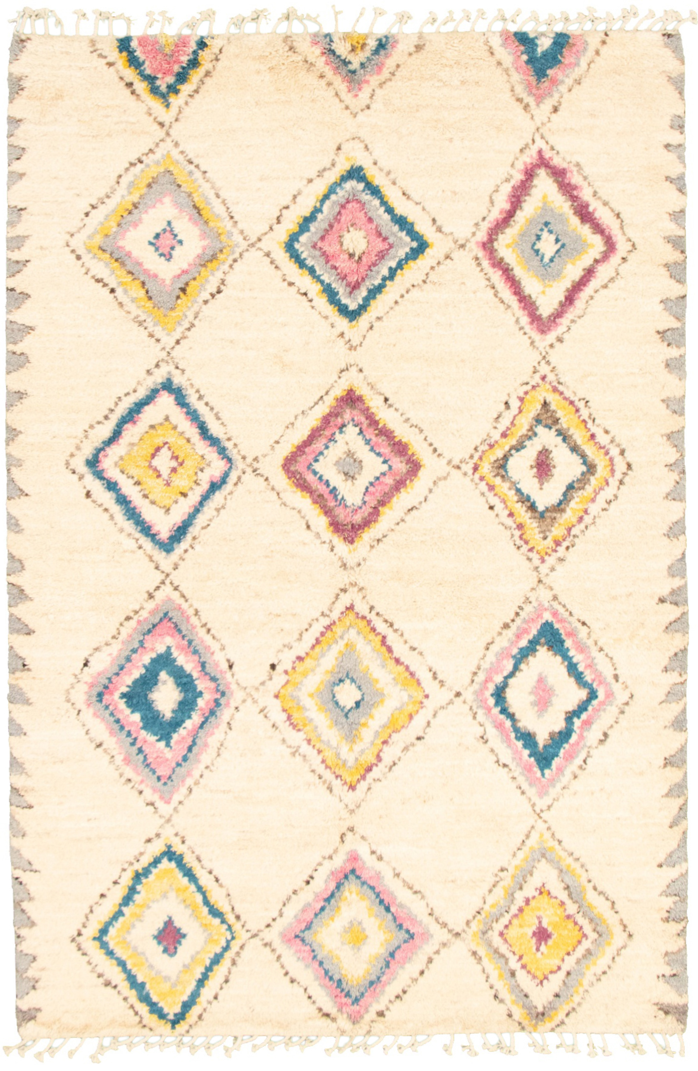 Hand-knotted Marrakech Ivory  Rug 5'5" x 8'3" Size: 5'5" x 8'3"  