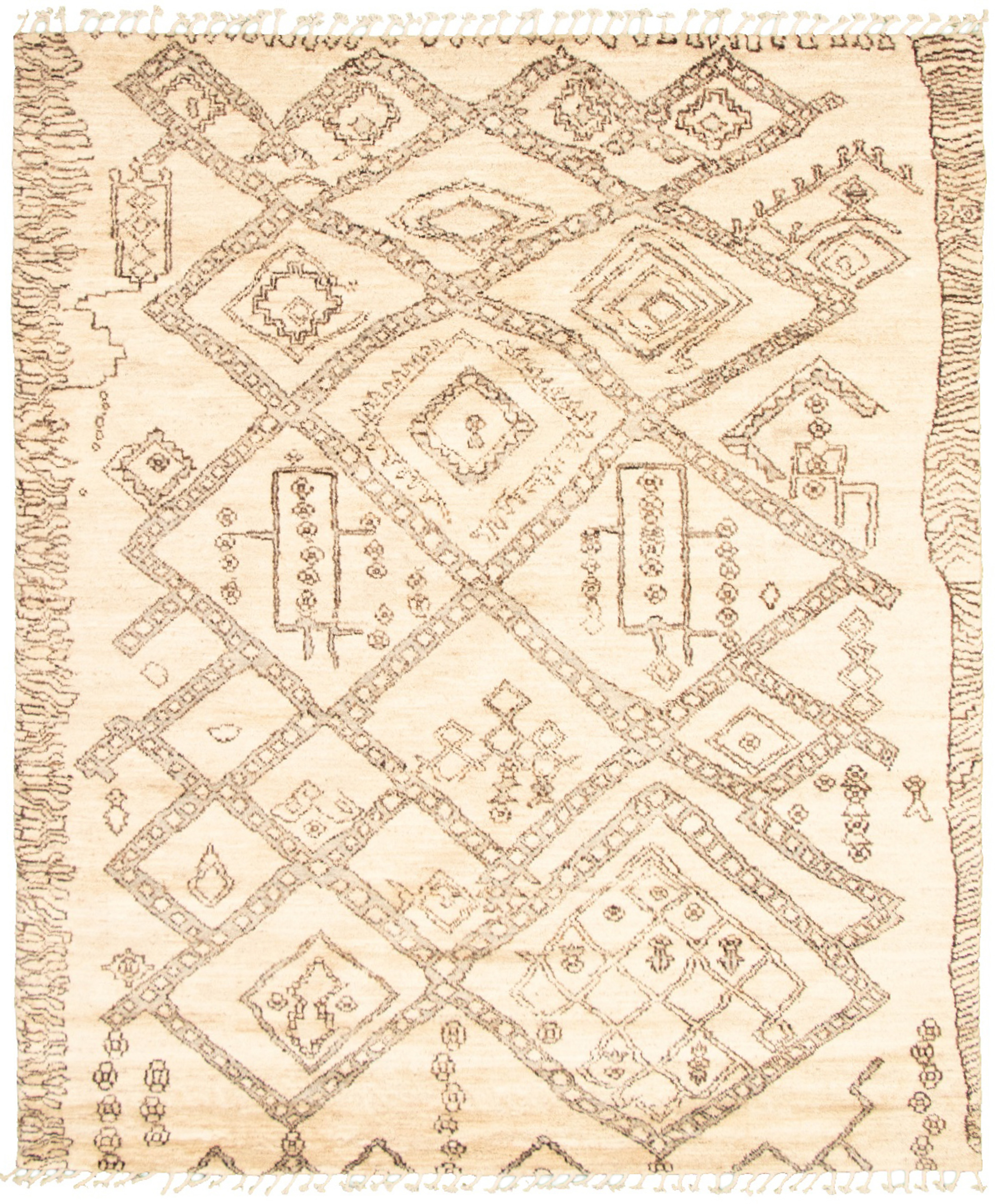 Hand-knotted Marrakech Ivory  Rug 8'0" x 9'8" Size: 8'0" x 9'8"  