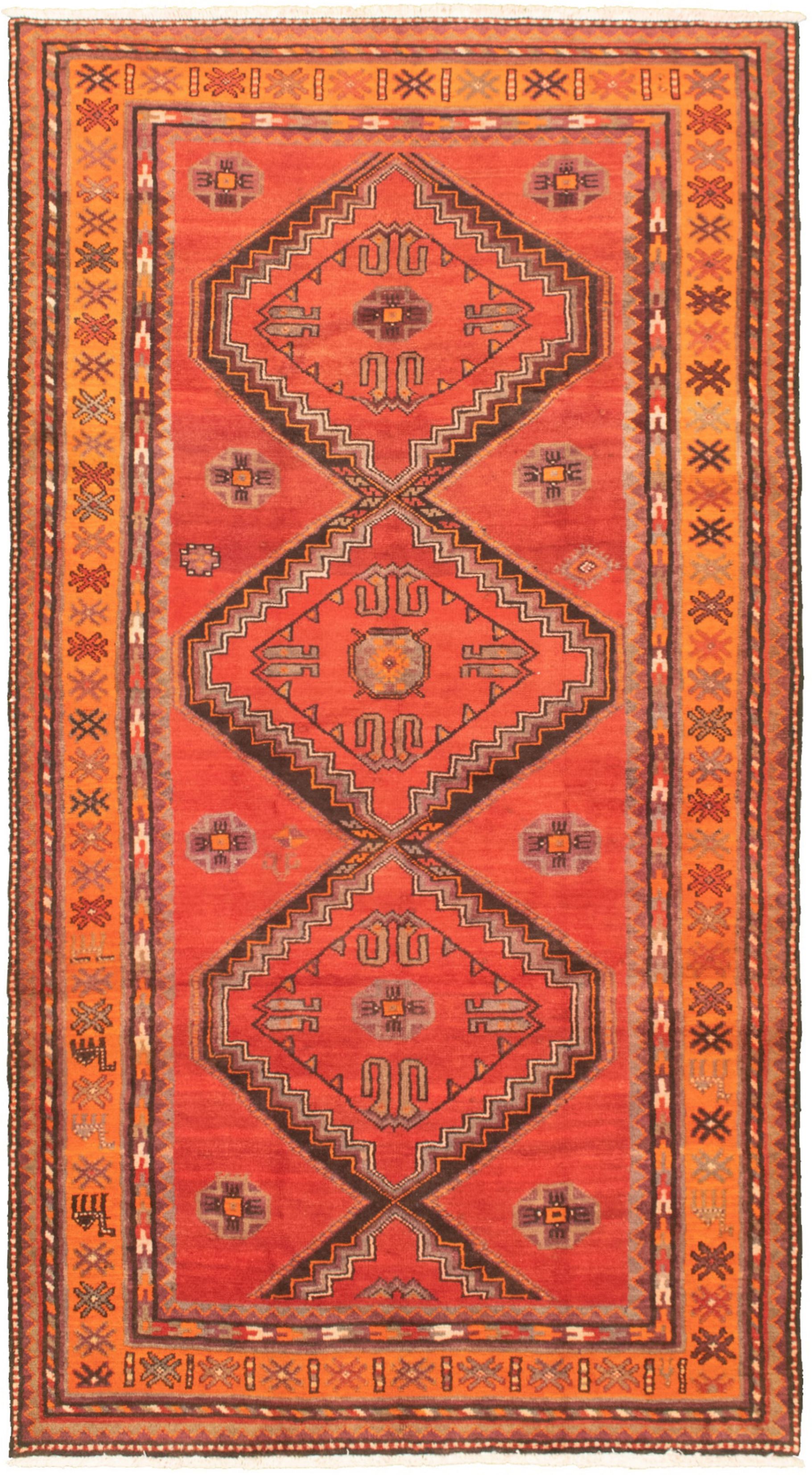 Hand-knotted Authentic Turkish Red Wool Rug 4'9" x 9'0" Size: 4'9" x 9'0"  