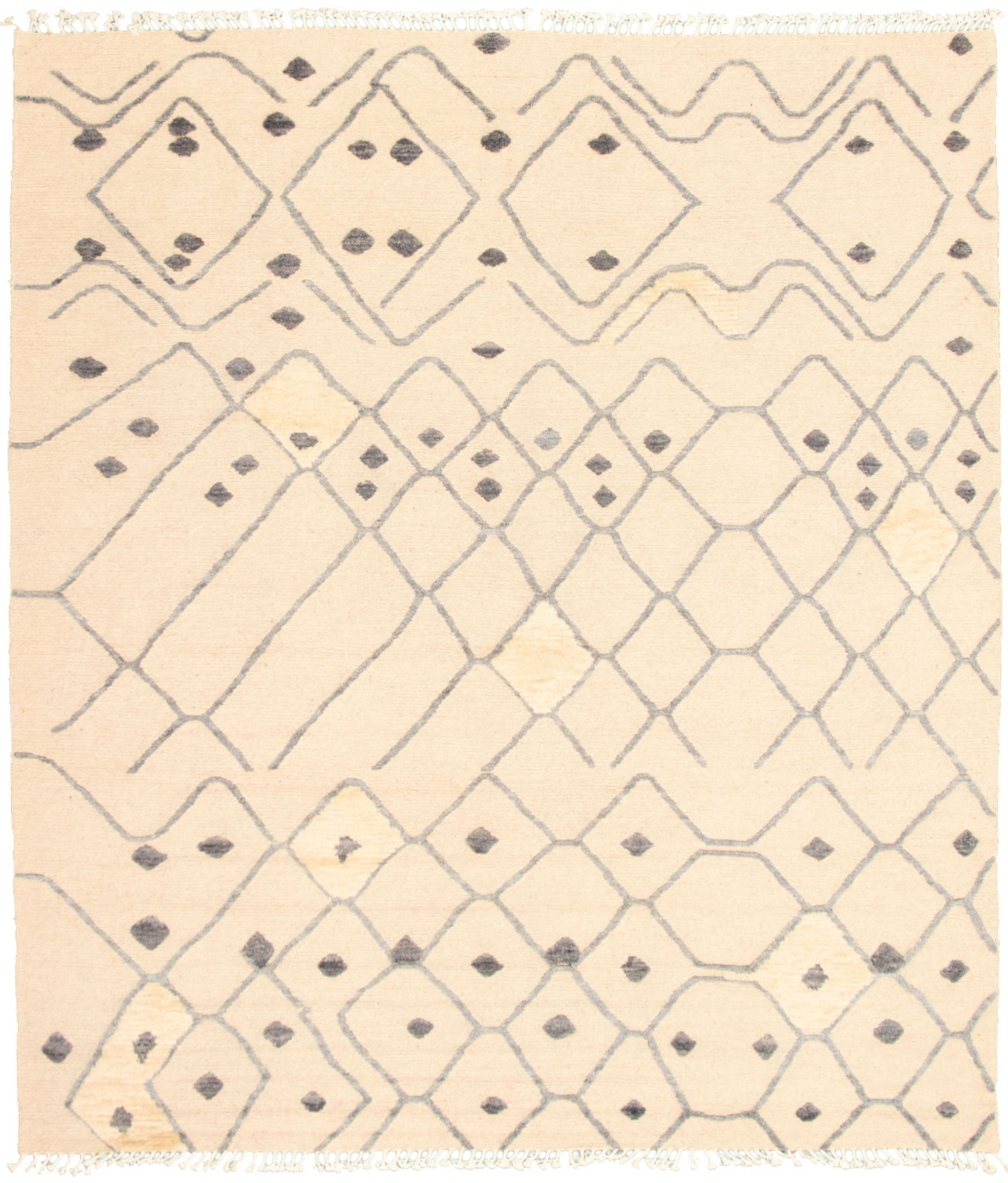 Hand-knotted Marrakech Ivory  Rug 8'4" x 9'6" Size: 8'4" x 9'6"  