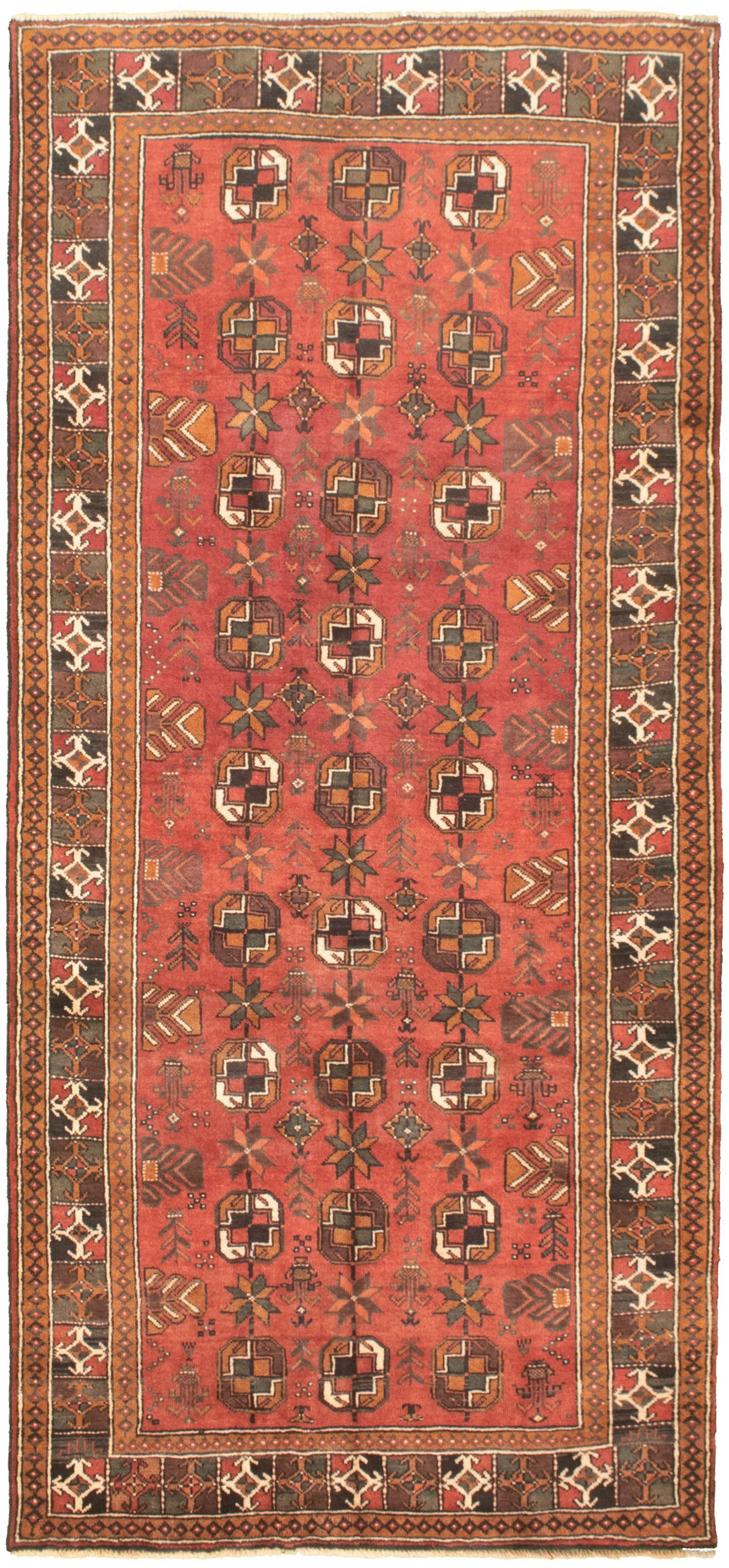Hand-knotted Shiravan Bokhara Dark Copper Wool Rug 4'3" x 9'4" Size: 4'3" x 9'4"  
