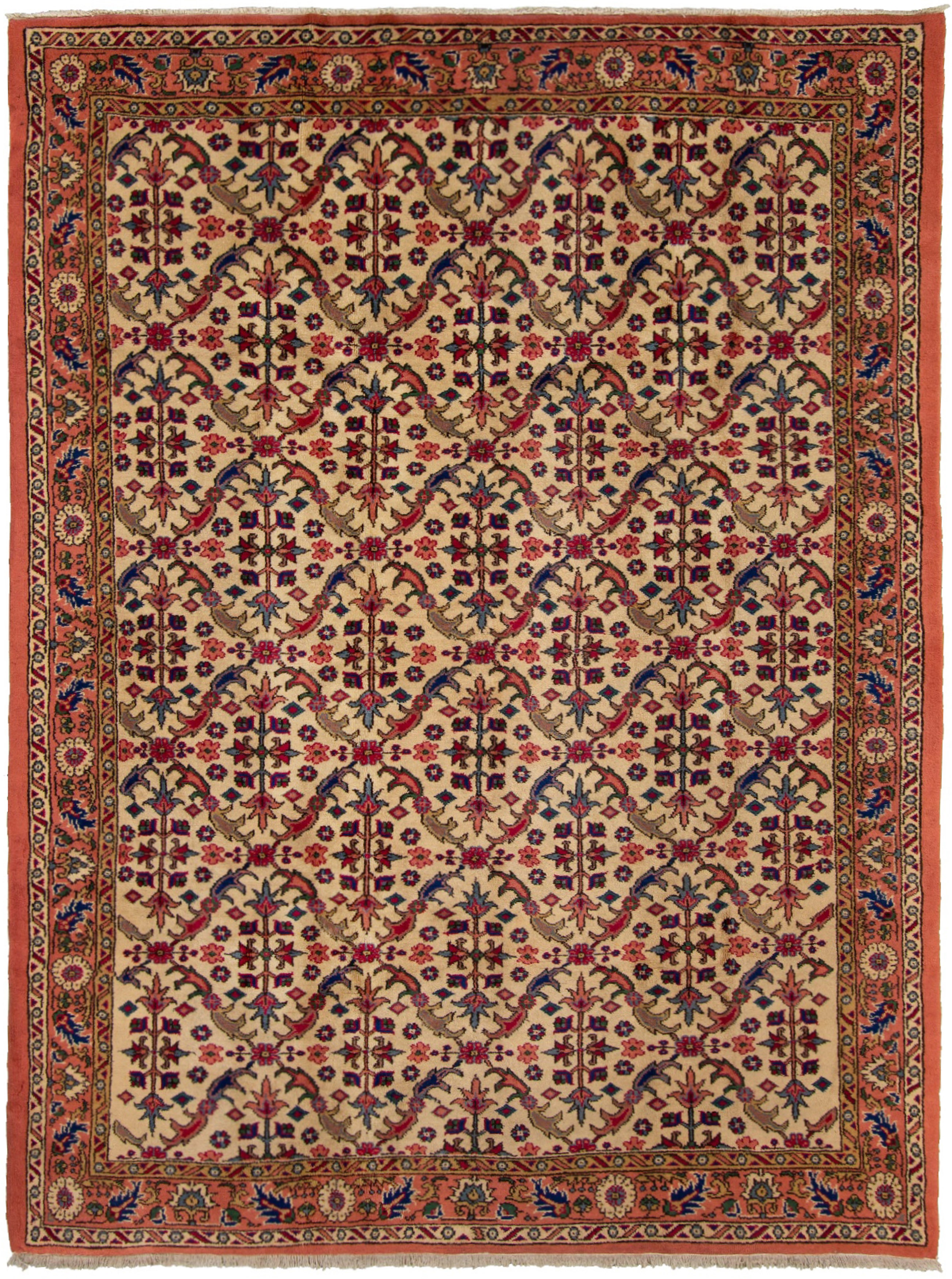 Hand-knotted Keisari Vintage Ivory, Red  Rug 6'9" x 8'10" Size: 6'9" x 8'10"  