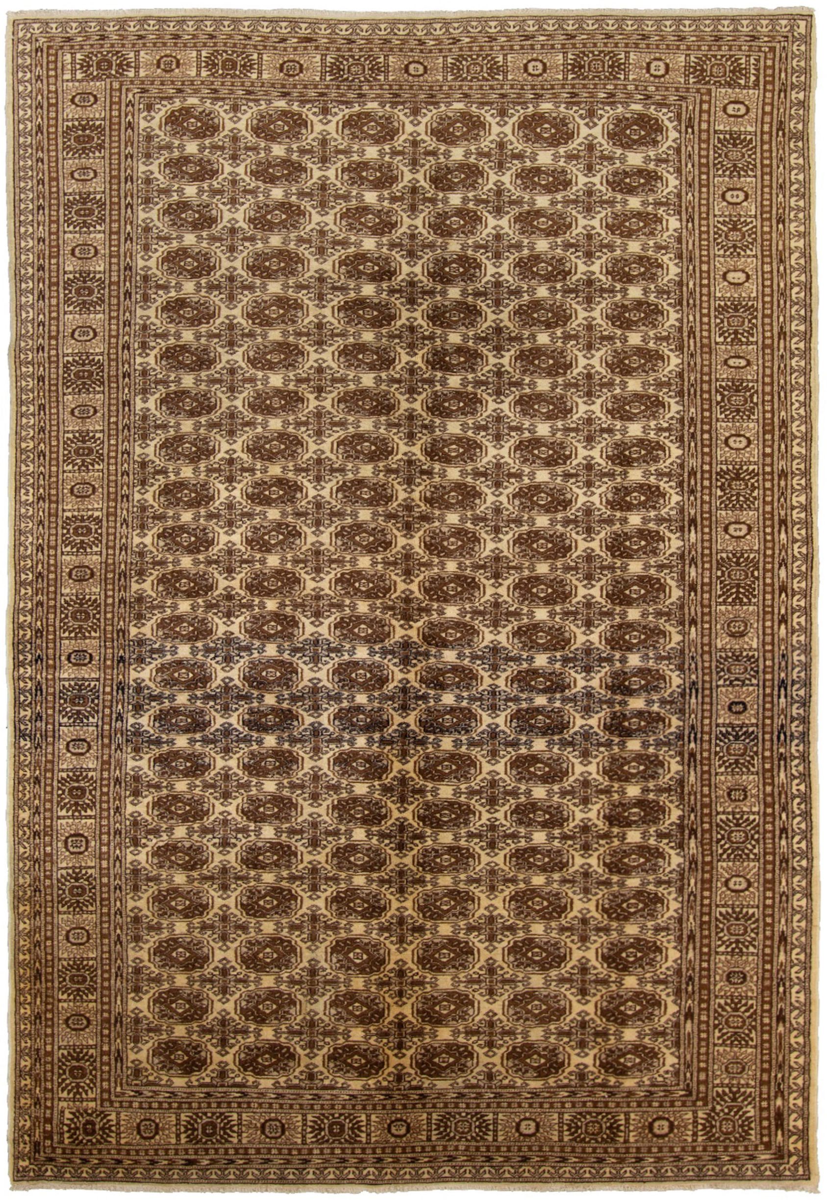 Hand-knotted Keisari Vintage Brown, Ivory  Rug 6'6" x 9'6" Size: 6'6" x 9'6"  