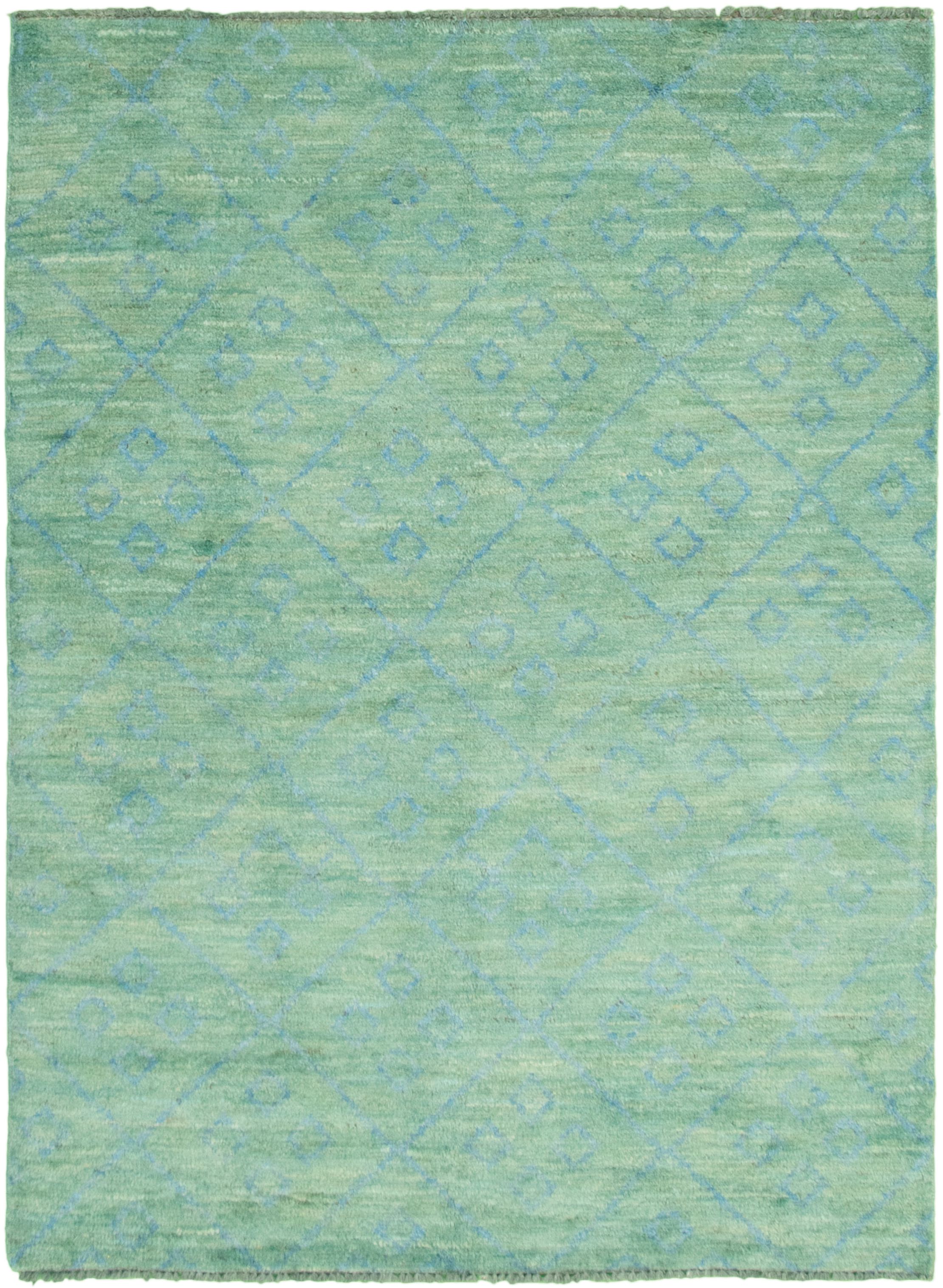 Hand-knotted Marrakech Teal  Rug 5'2" x 6'11" Size: 5'2" x 6'11"  