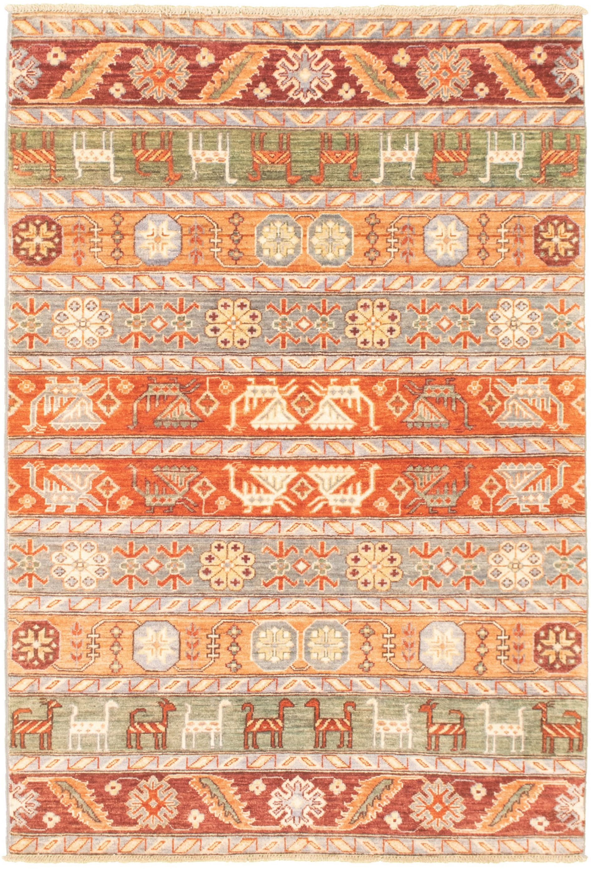 Hand-knotted Aryana Copper, Dark Copper  Rug 4'0" x 6'0" Size: 4'0" x 6'0"  
