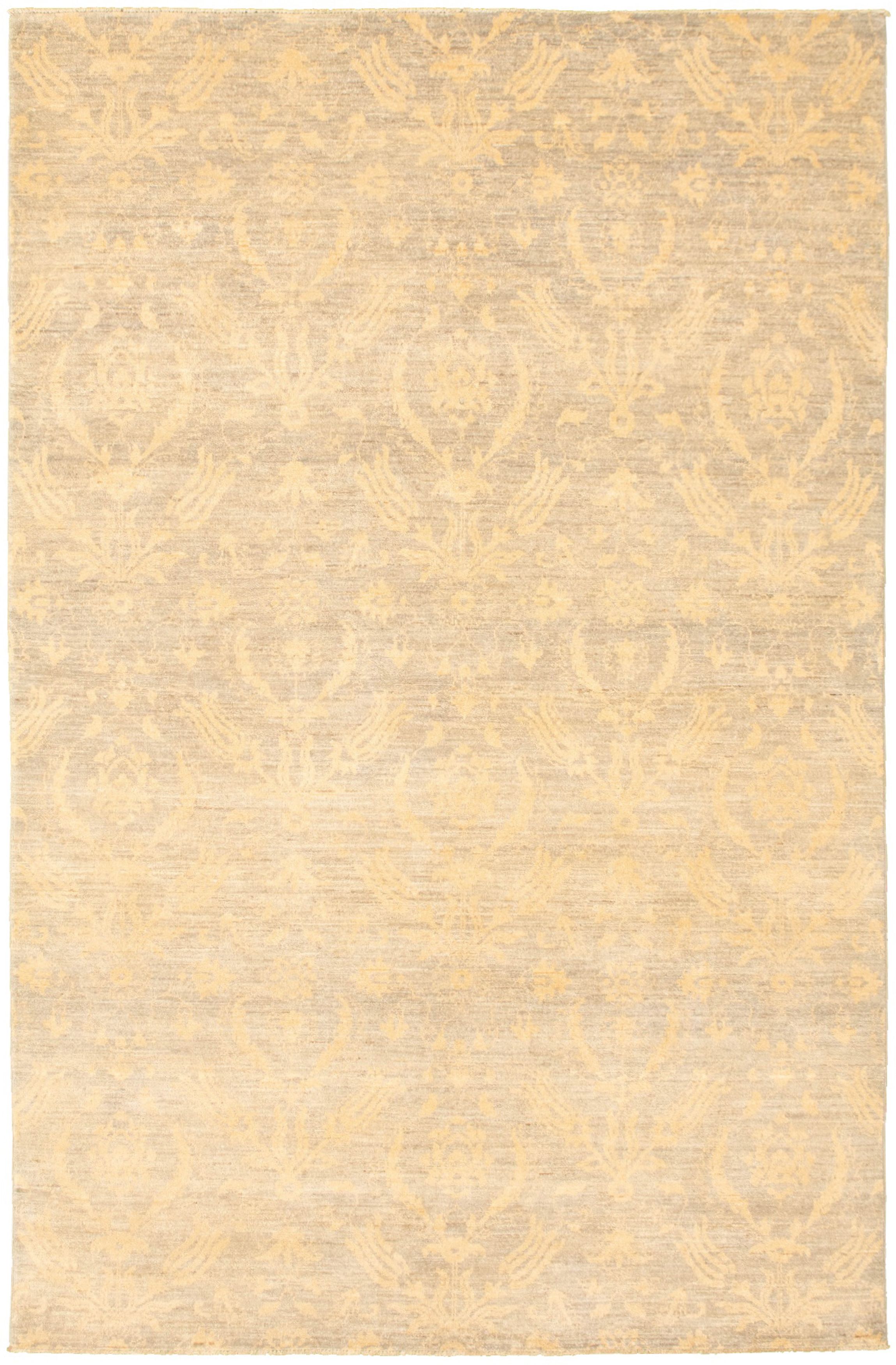 Hand-knotted Peshawar Finest Grey  Rug 6'0" x 9'4" Size: 6'0" x 9'4"  
