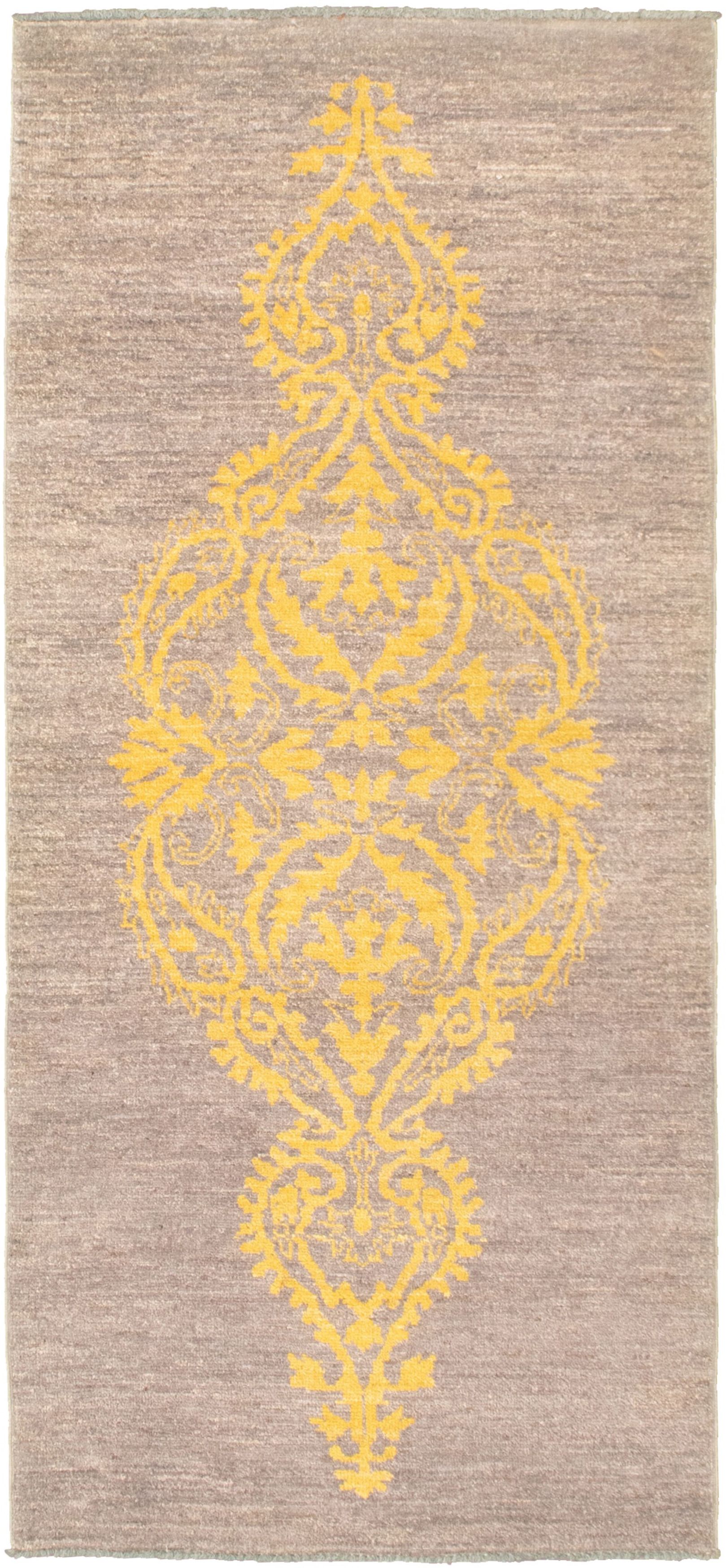 Hand-knotted Signature Collection Dark Grey  Rug 2'7" x 5'10" Size: 2'7" x 5'10"  