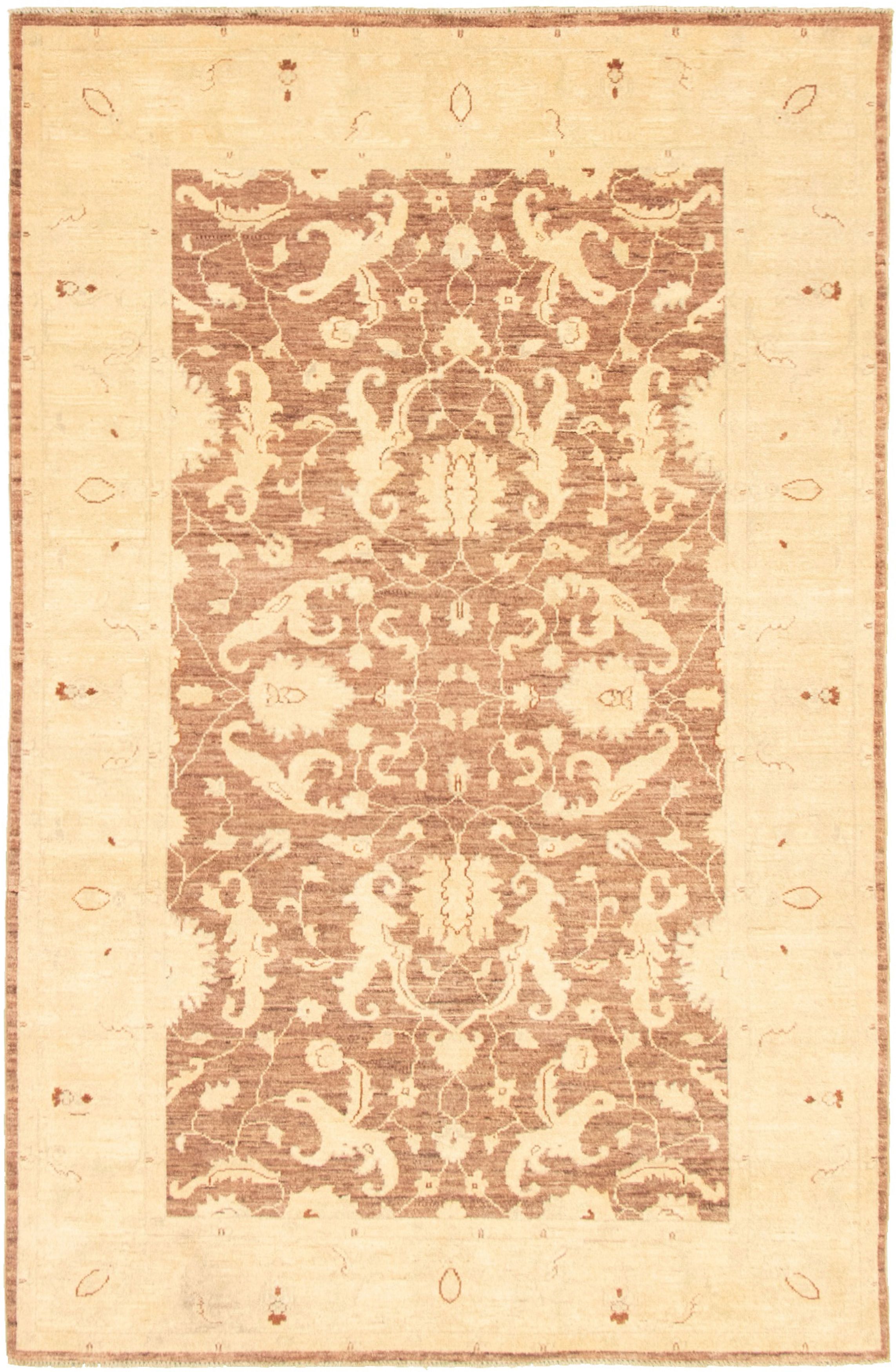Hand-knotted Peshawar Oushak Brown  Rug 5'0" x 7'11" Size: 5'0" x 7'11"  