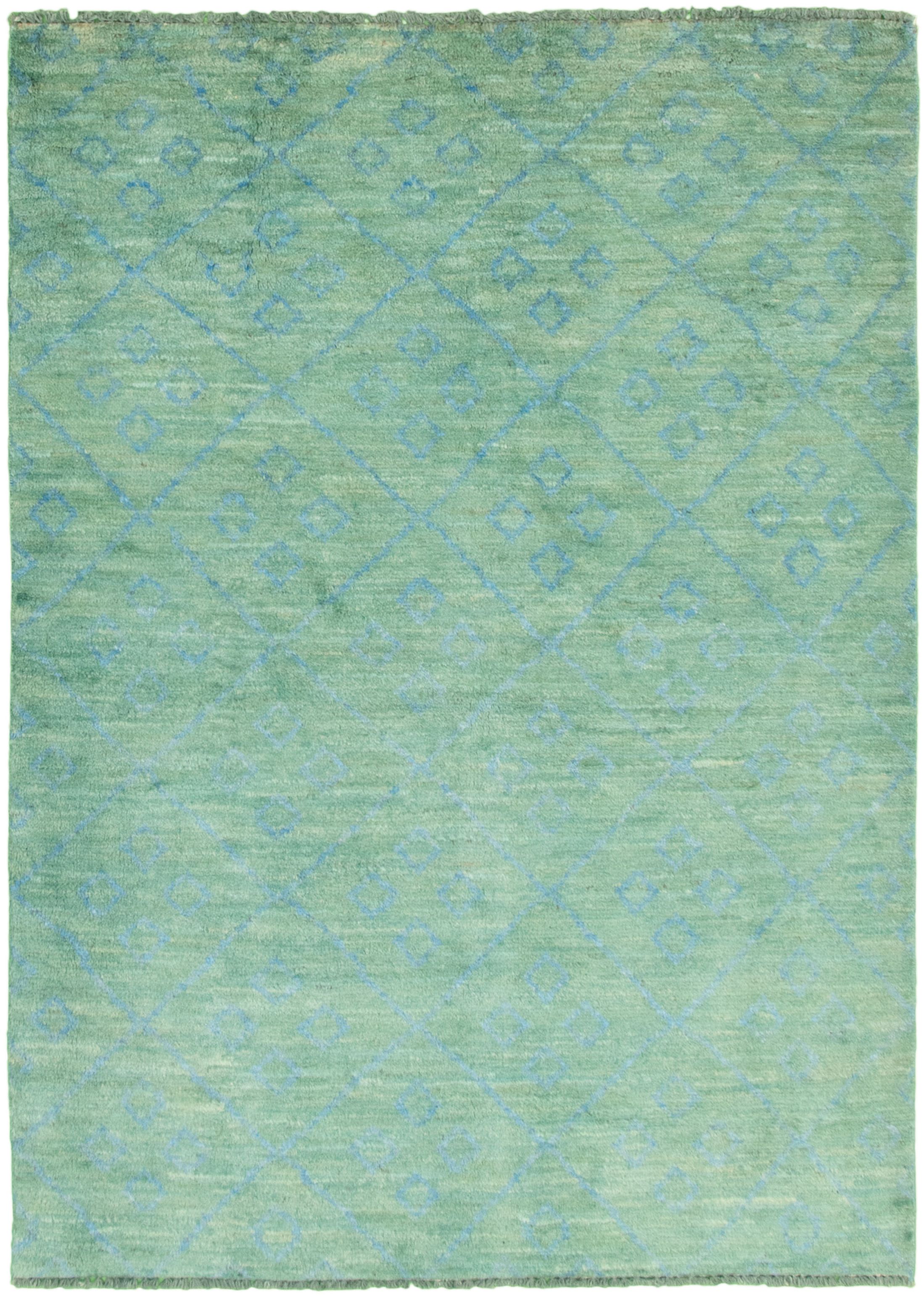 Hand-knotted Marrakech Teal  Rug 5'0" x 6'11" Size: 5'0" x 6'11"  
