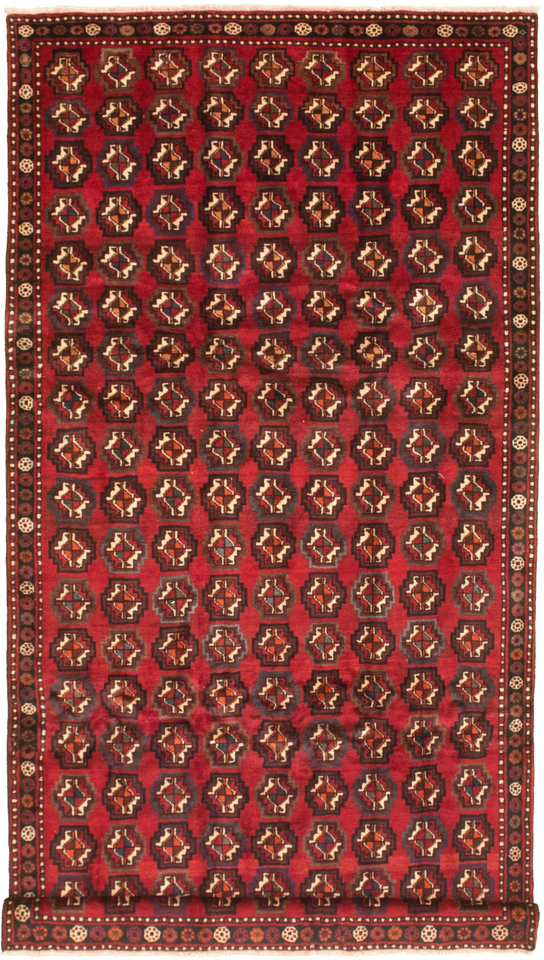 Hand-knotted Authentic Turkish Red Wool Rug 5'0" x 10'4" Size: 5'0" x 10'4"  