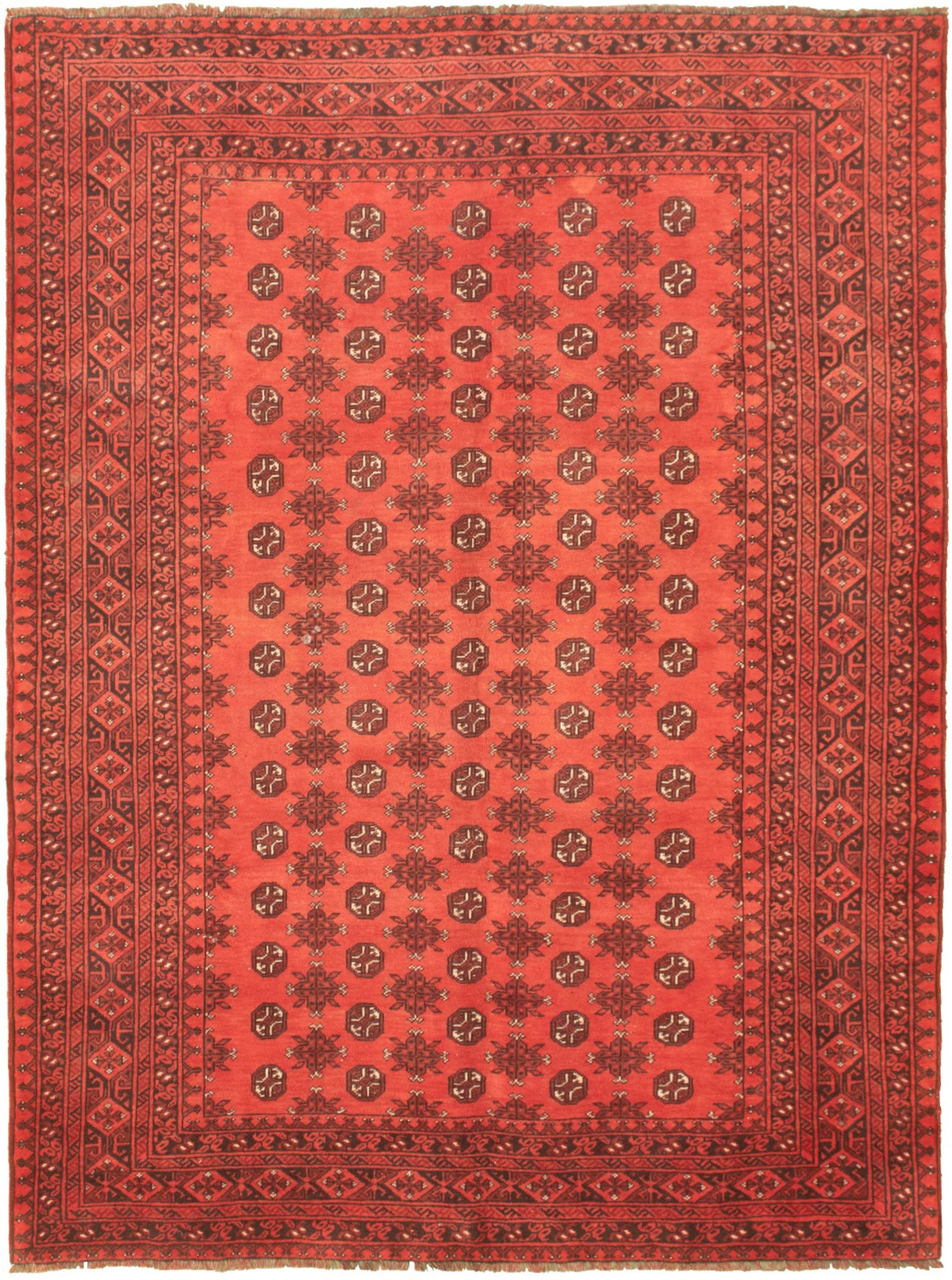 Hand-knotted Shiravan Bokhara Dark Copper Wool Rug 6'7" x 9'1" Size: 6'7" x 9'1"  
