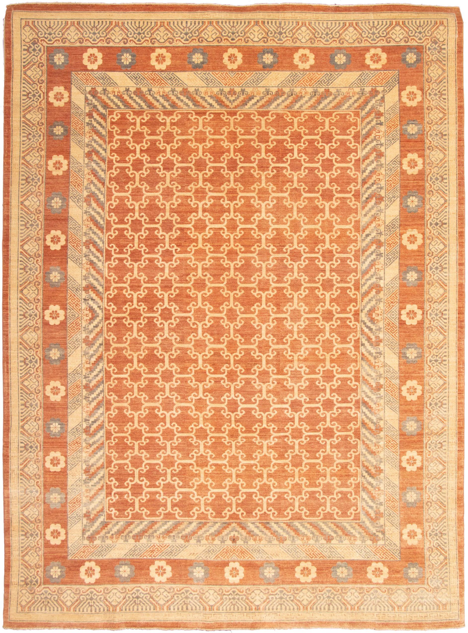 Hand-knotted Aryana Dark Copper  Rug 10'3" x 14'0" Size: 10'3" x 14'0"  