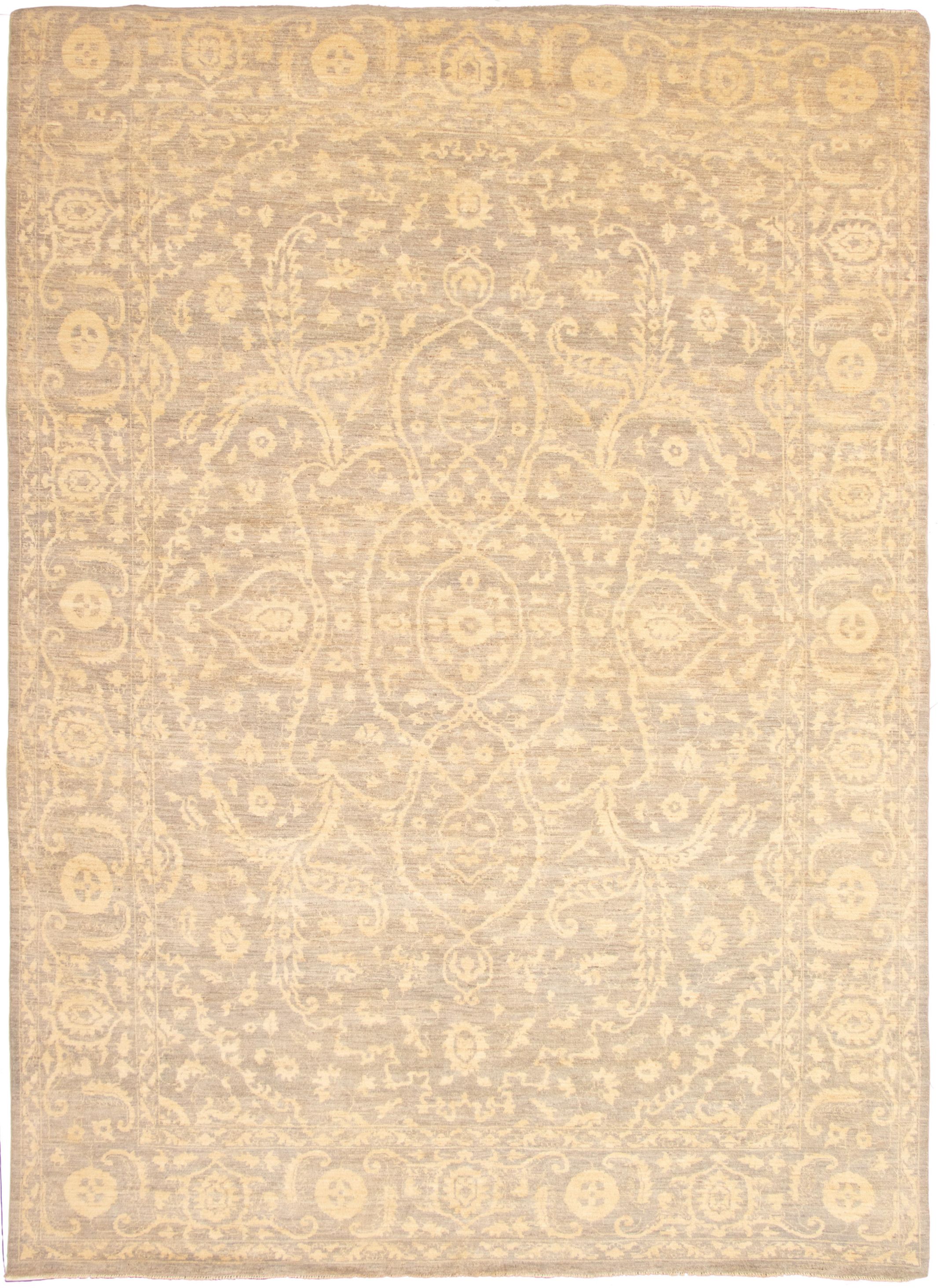 Hand-knotted Signature Collection Grey  Rug 10'1" x 14'2" Size: 10'1" x 14'2"  