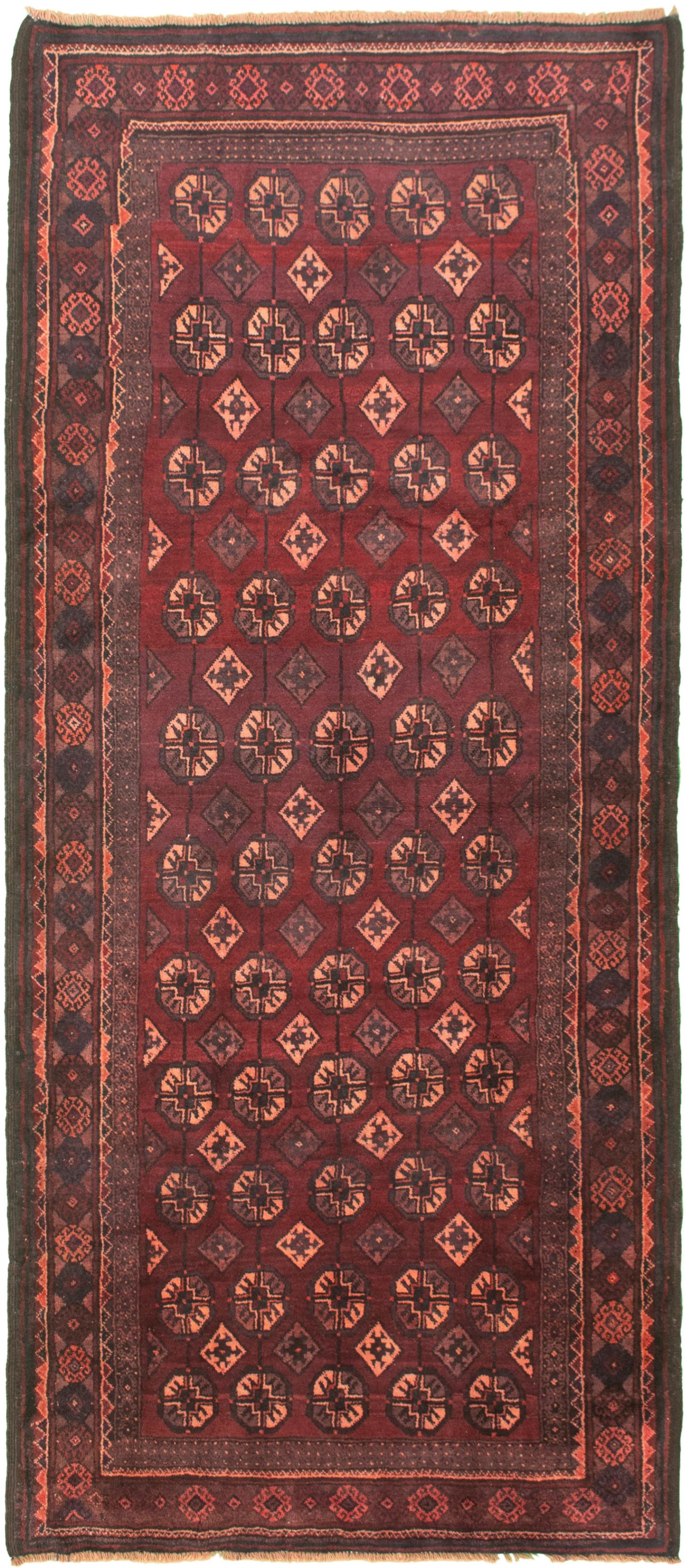 Hand-knotted Shiravan Bokhara Dark Red Wool Rug 4'1" x 9'8" Size: 4'1" x 9'8"  