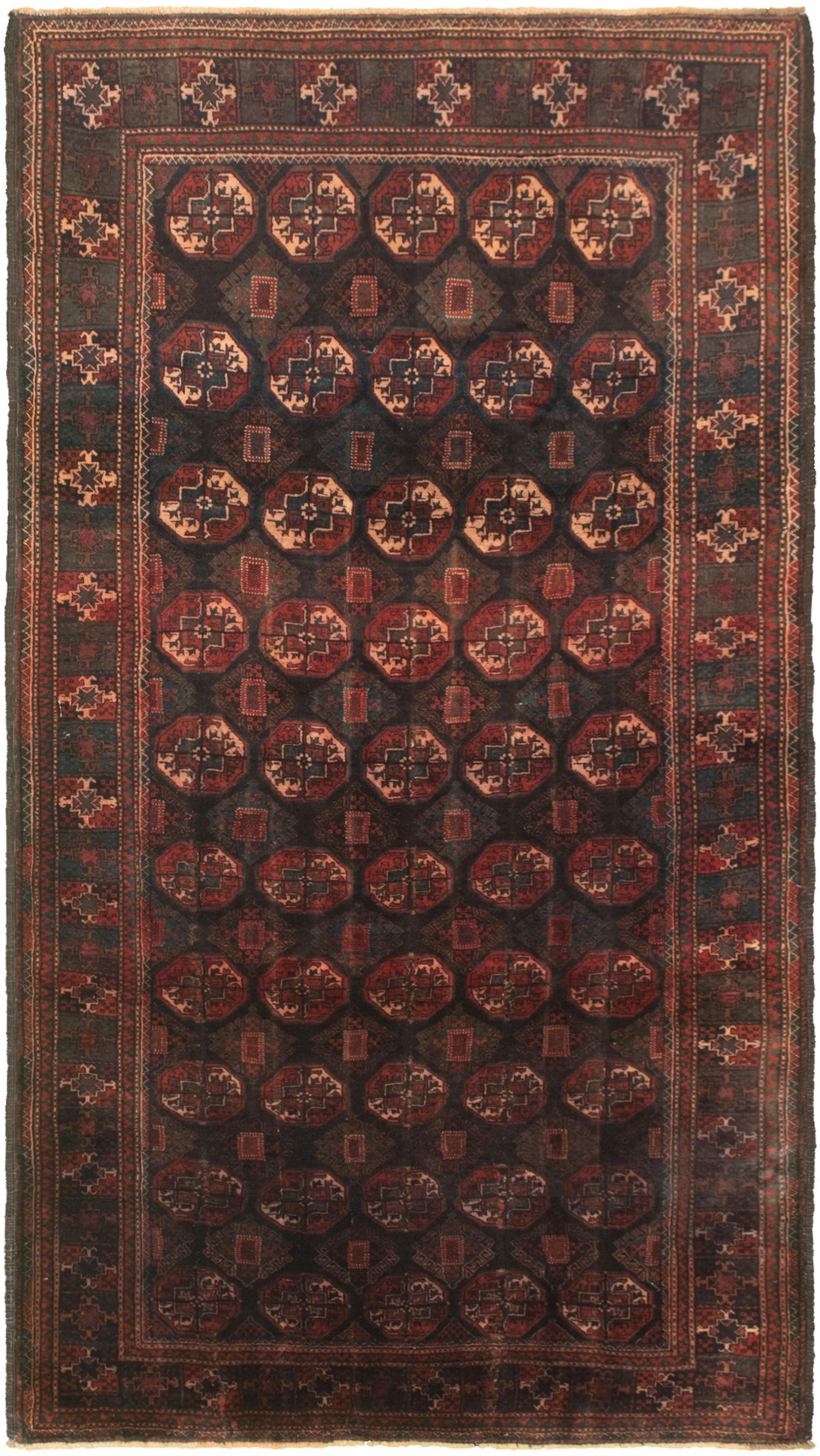 Hand-knotted Shiravan Bokhara Black Wool Rug 5'2" x 9'6" Size: 5'2" x 9'6"  